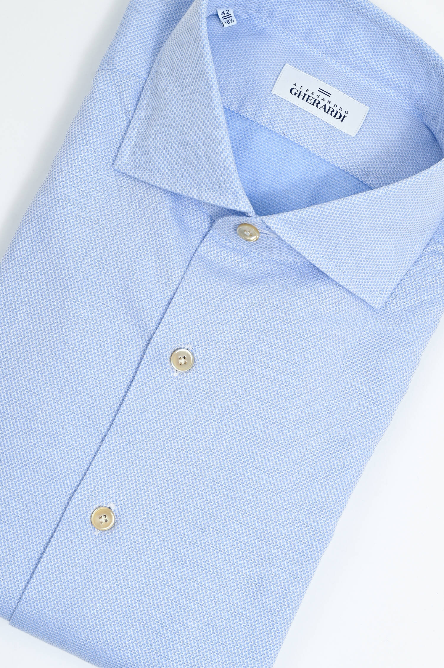 Gemustertes Hemd aus Baumwolle in Hellblau Gemustertes Hemd aus Baumwolle in Hellblau