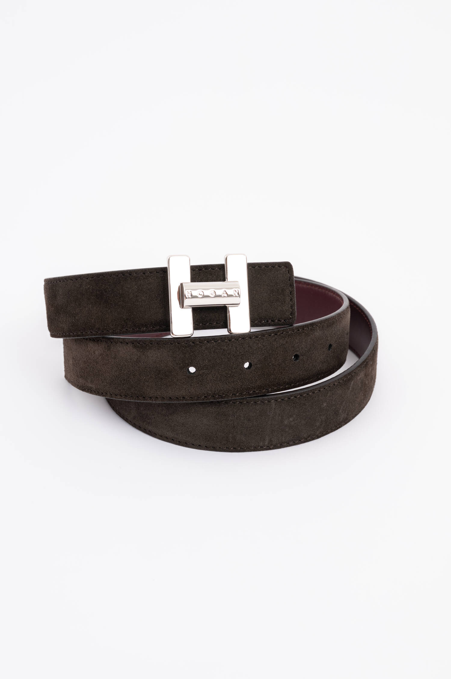 Suede Gürtel in Schwarz/Kastanienbraun Suede Gürtel in Schwarz/Kastanienbraun