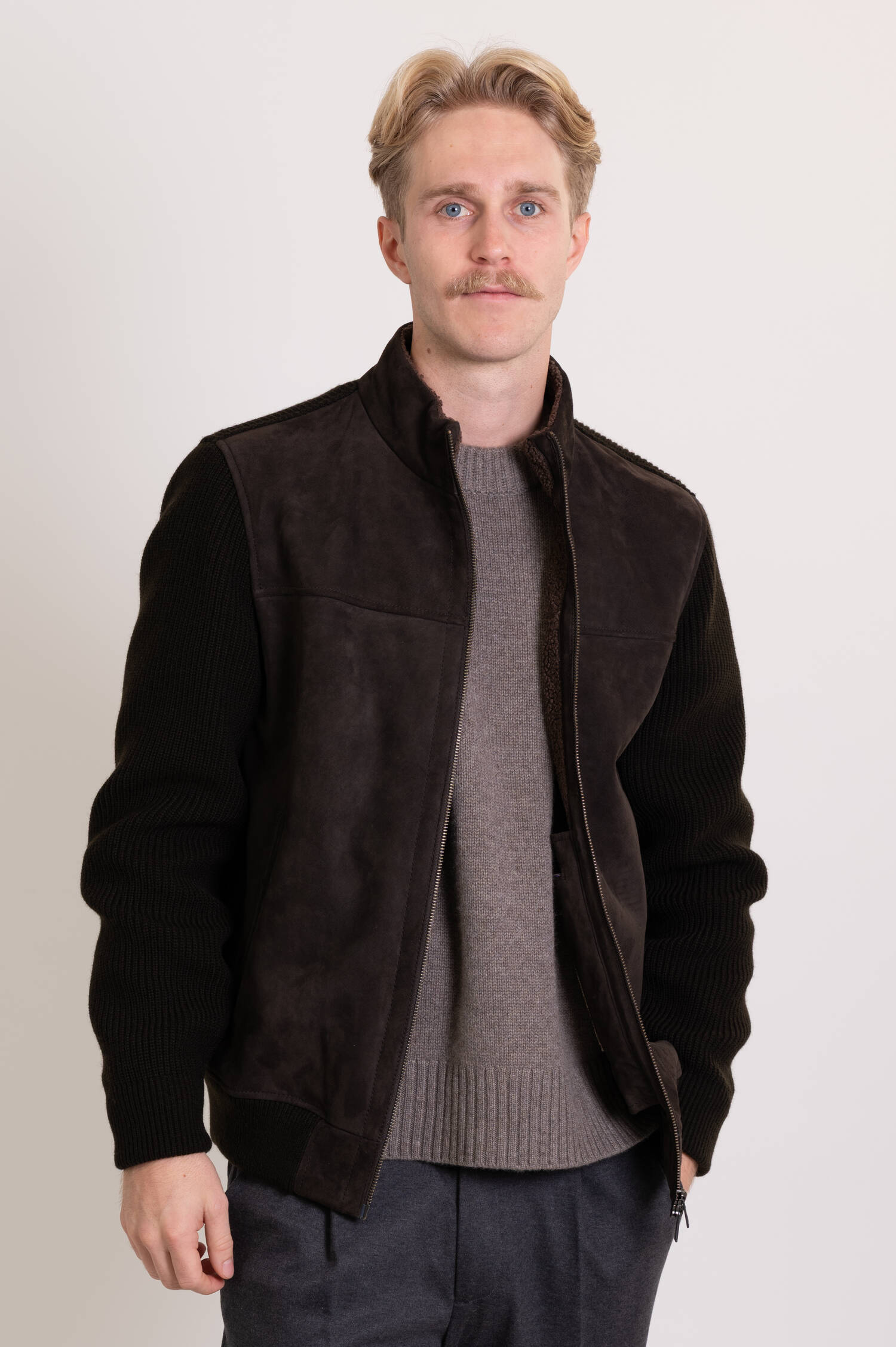 Hybrid-Jacke in Braun