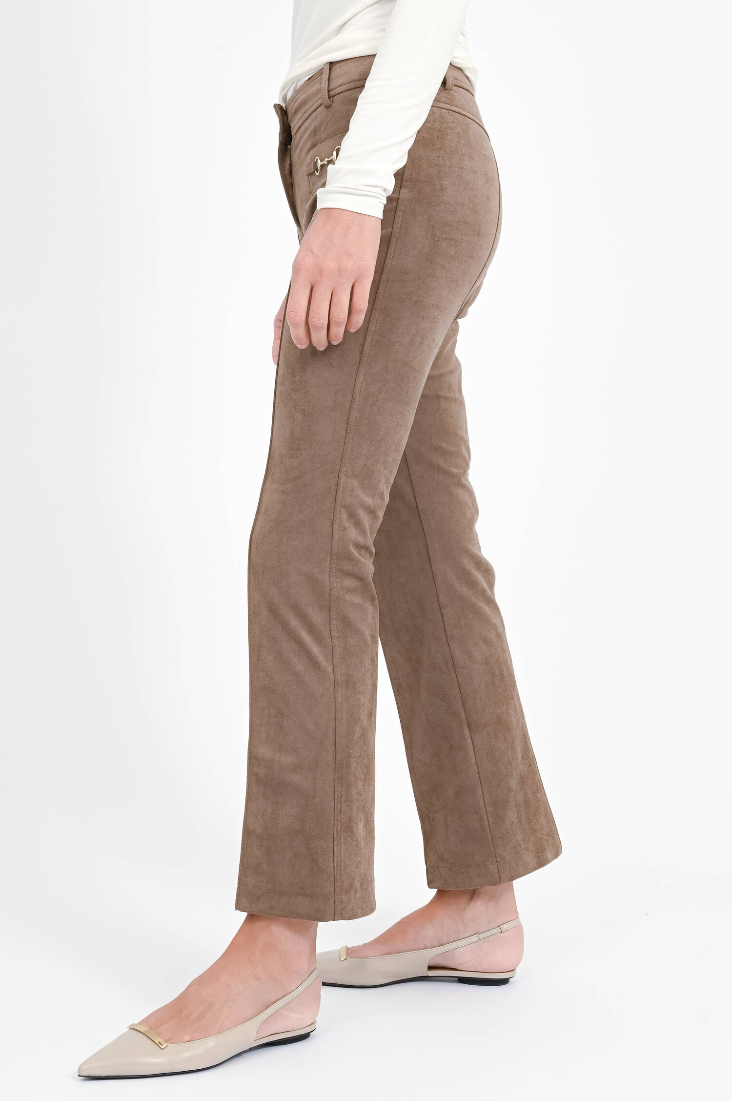 Hose FARAH mit Metall-Details in Mocca Mousse