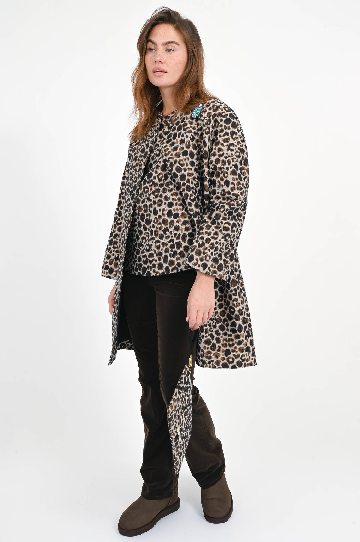 Mantel mit Animal-Print in Braun Mantel mit Animal-Print in Braun