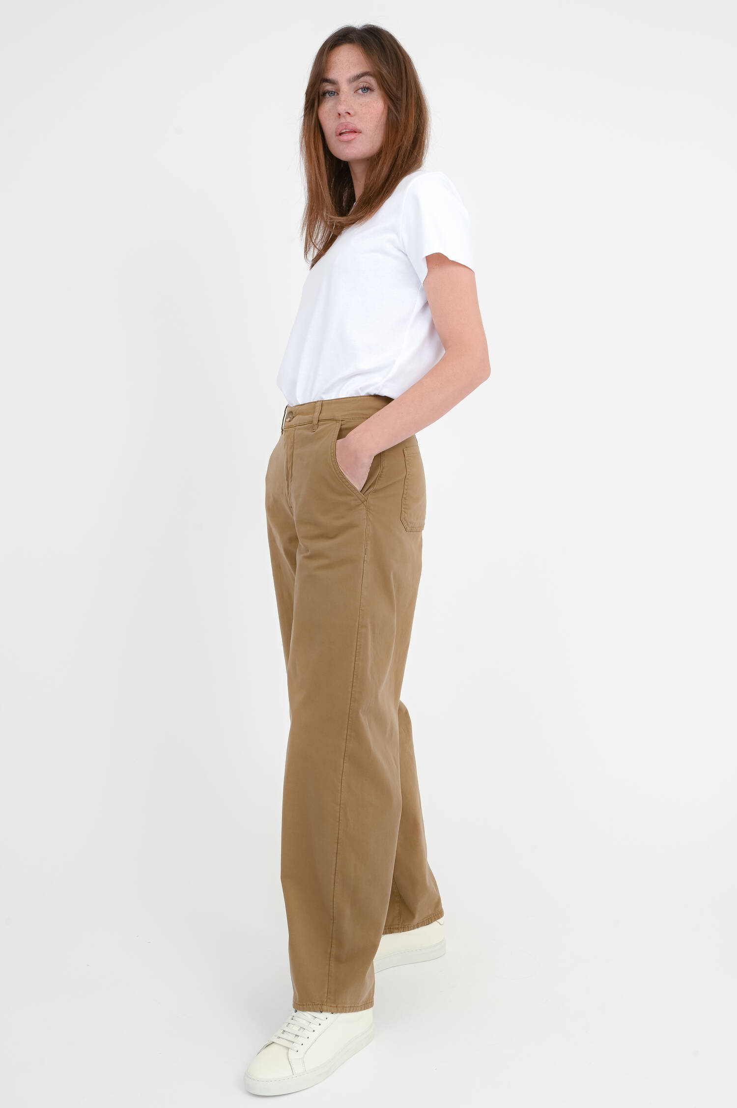 Wide-Leg Hose BONNIE in Dark Camel