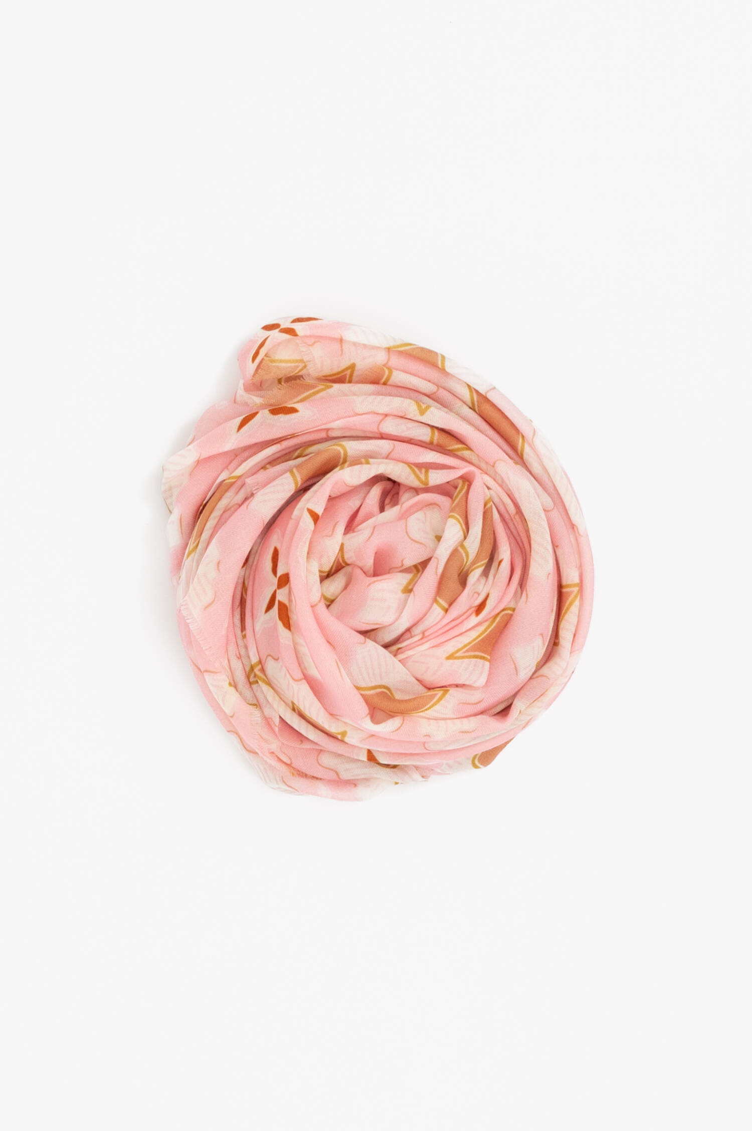 Wolltuch mit Allover Print in Rosa