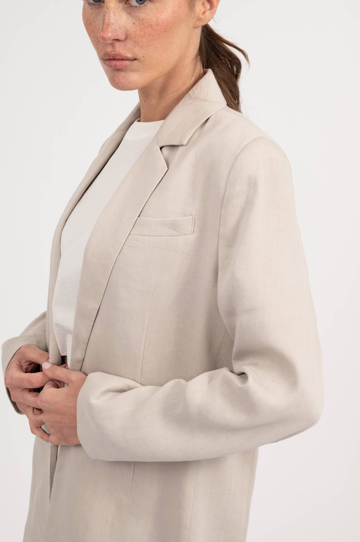 Blazer KARMAHALA aus Leinen-Mix in Beige