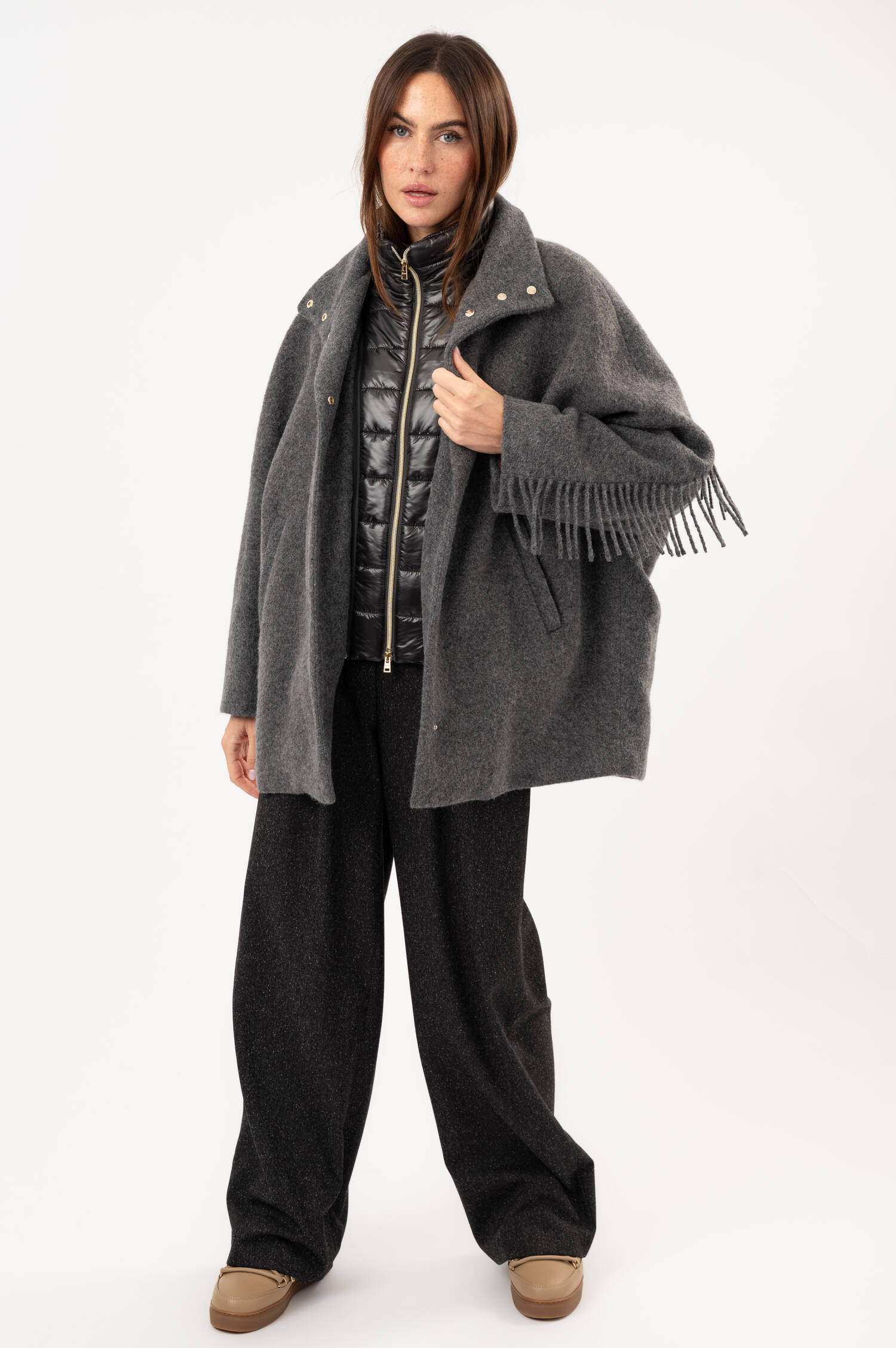 Woll-Mix-Jacke in Dunkelgrau