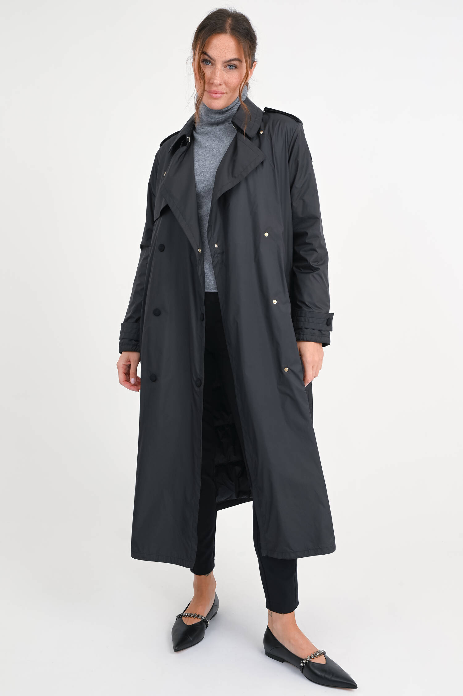 Wattierter Trenchcoat BARBENTANE in Schwarz