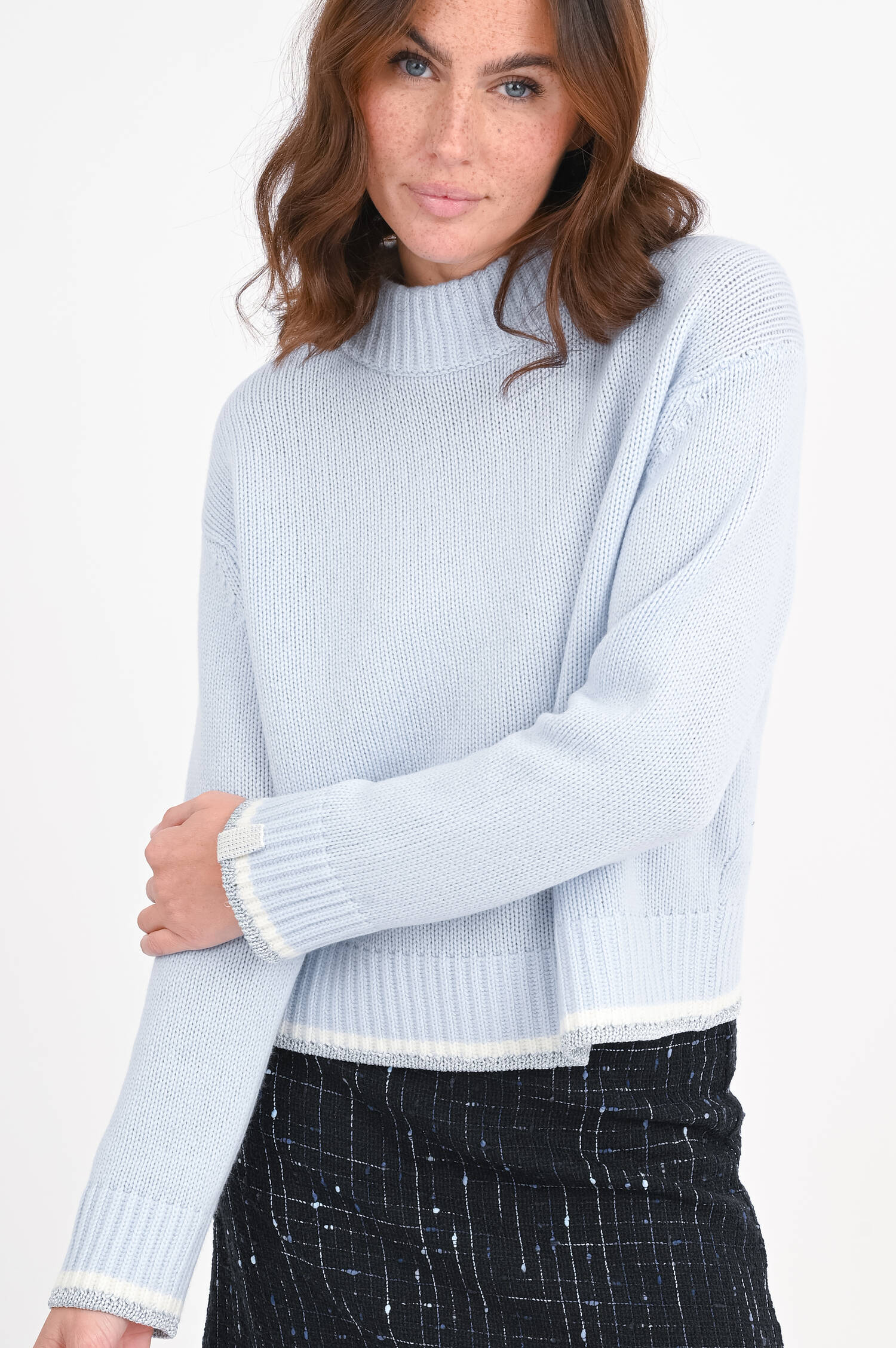 Chunky Pullover in Hellblau