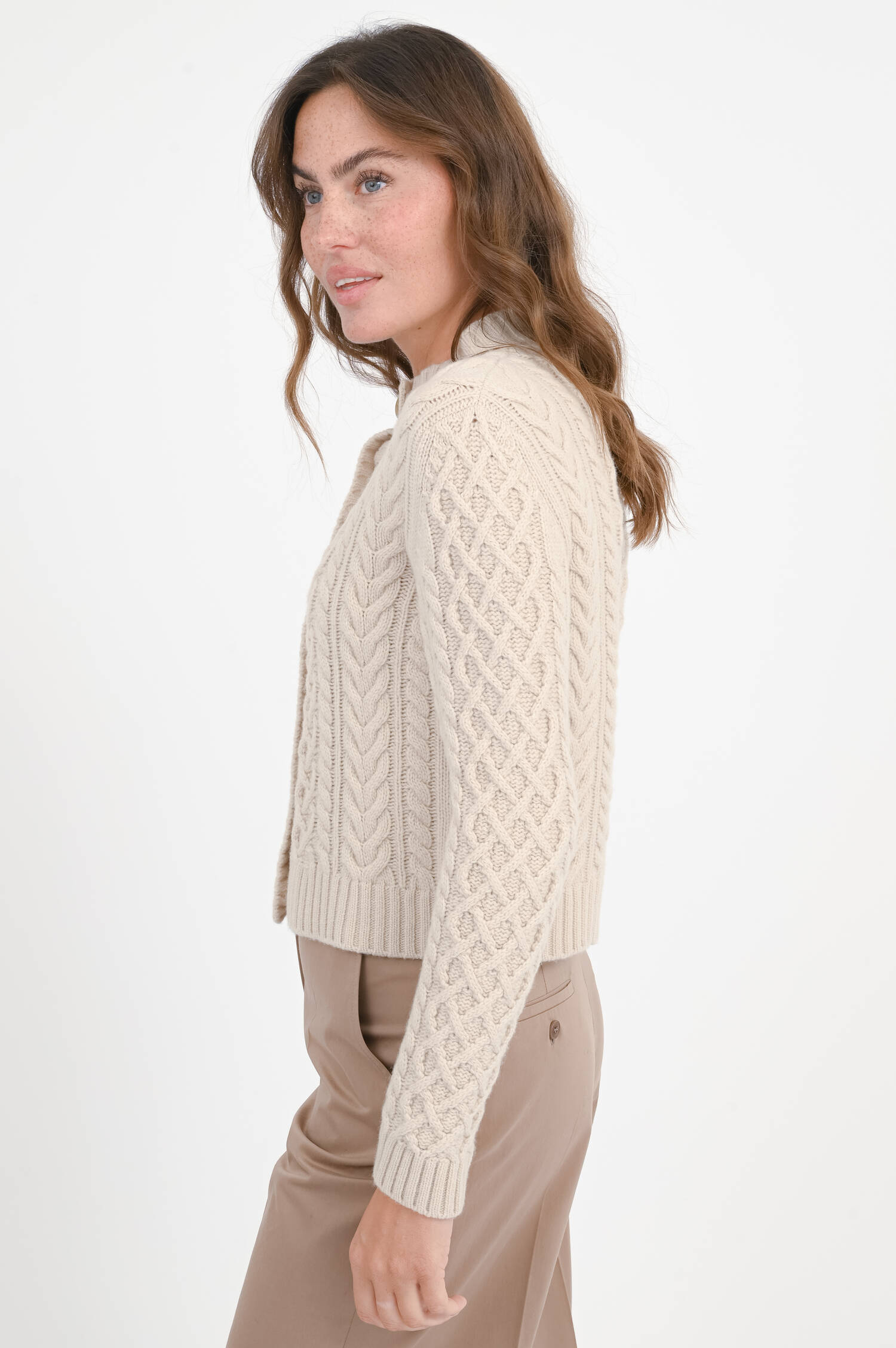 Zopfstrick-Jacke ABITO in Natur