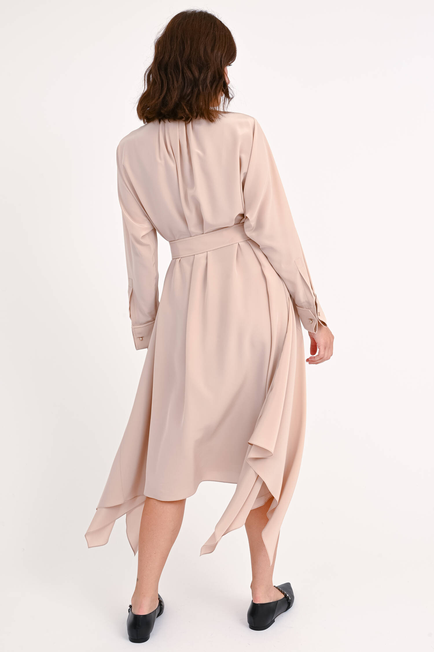 Asymmetrisches Seidenkleid CALCA in Blush