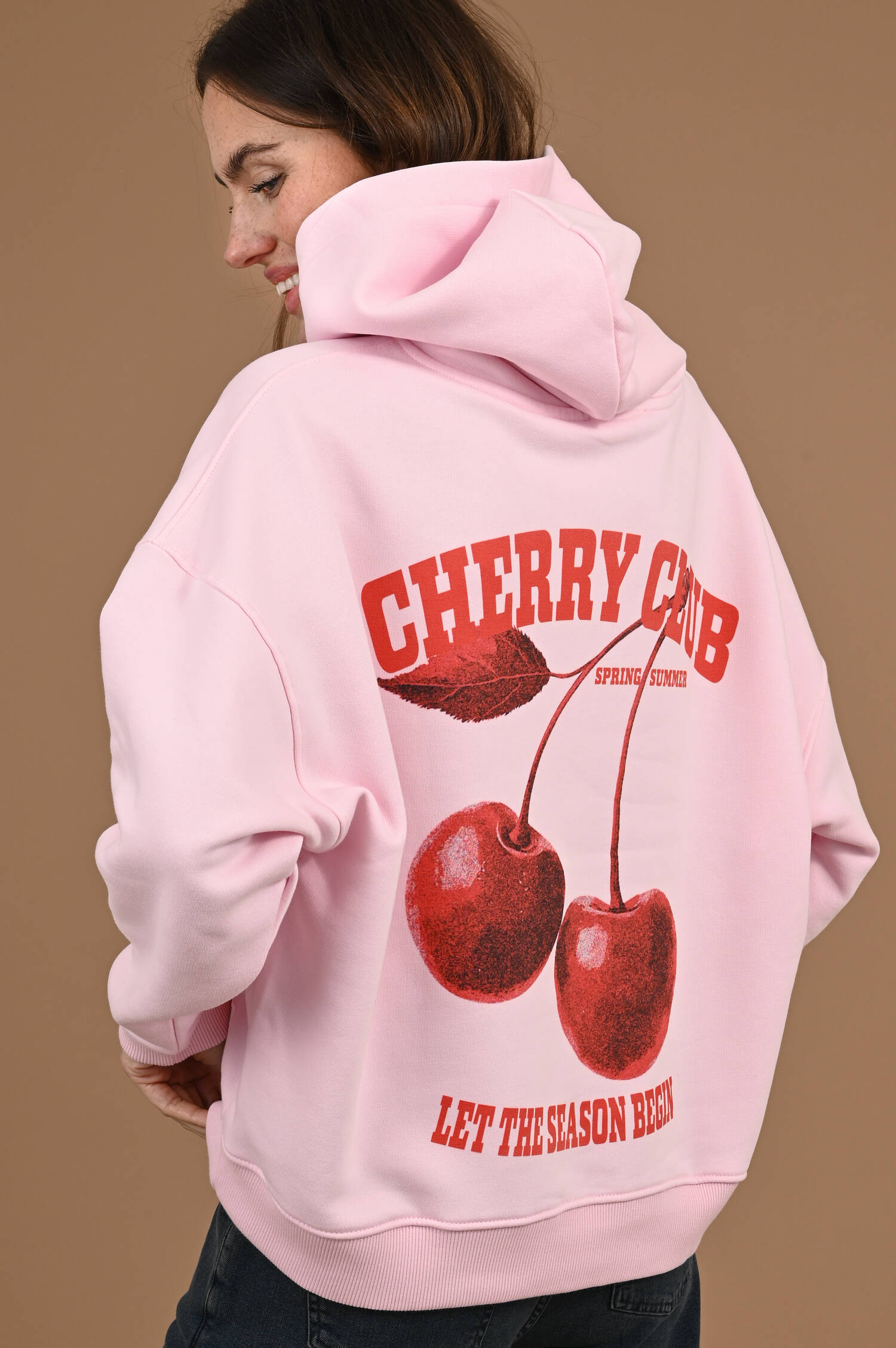 Hoodie CHERRY CLUB in Rosa