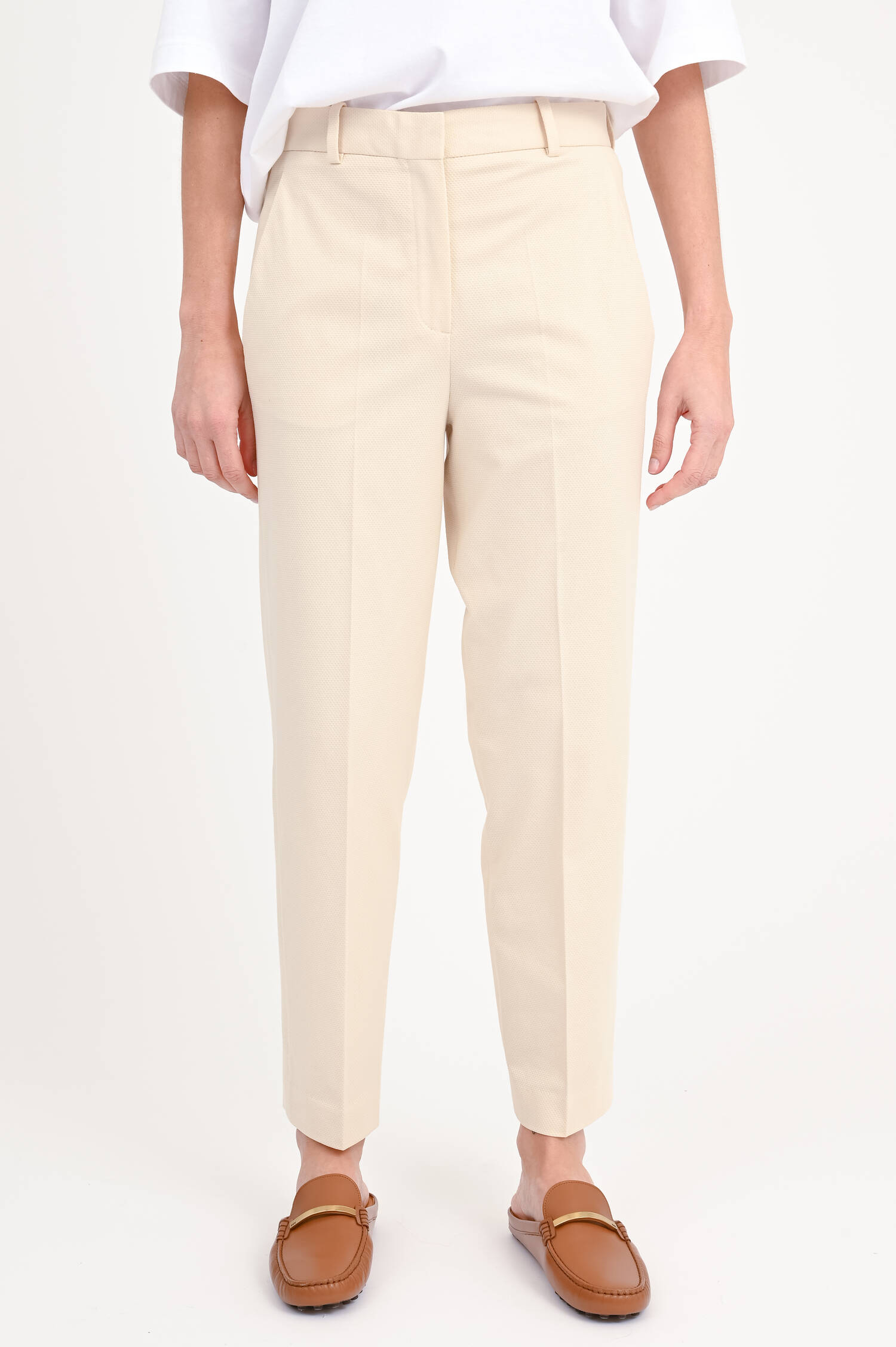 Strukturierte Hose aus Baumwolle in Sugar