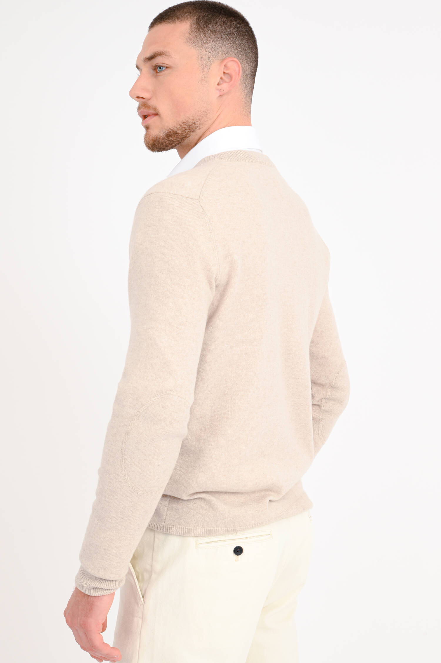 Cashmere Pullover mit V-Neck in Beige Cashmere Pullover mit V-Neck in Beige