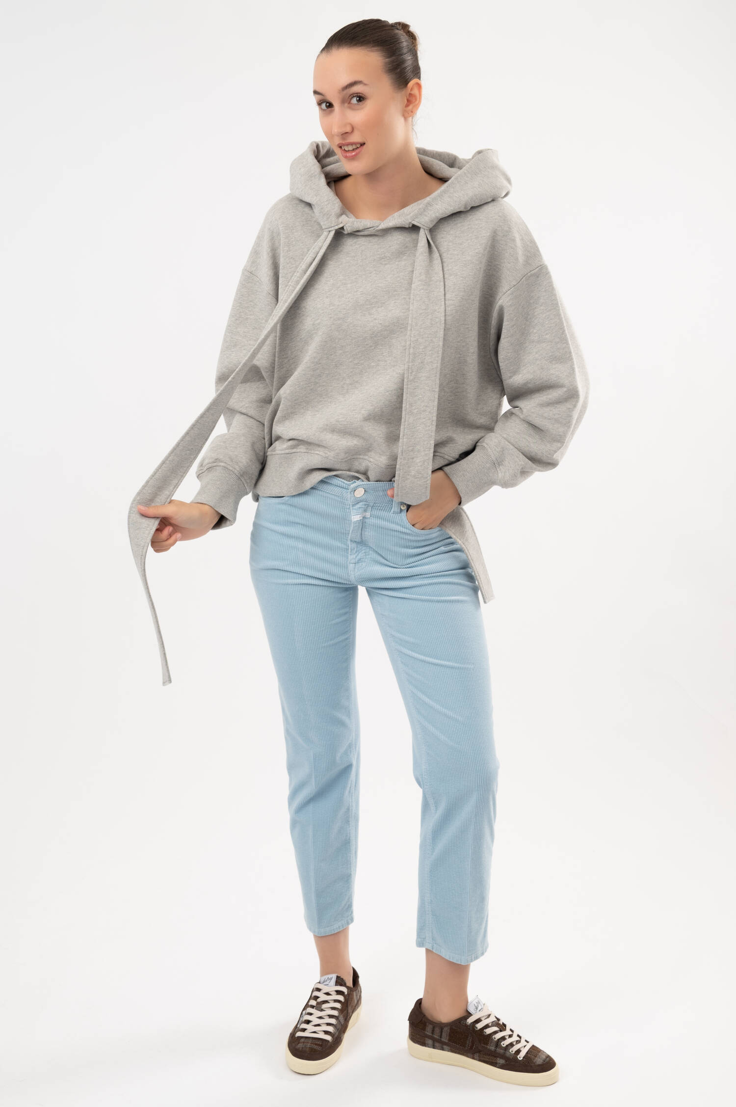 Hoodie mit Schleife in Grau meliert Hoodie mit Schleife in Grau meliert