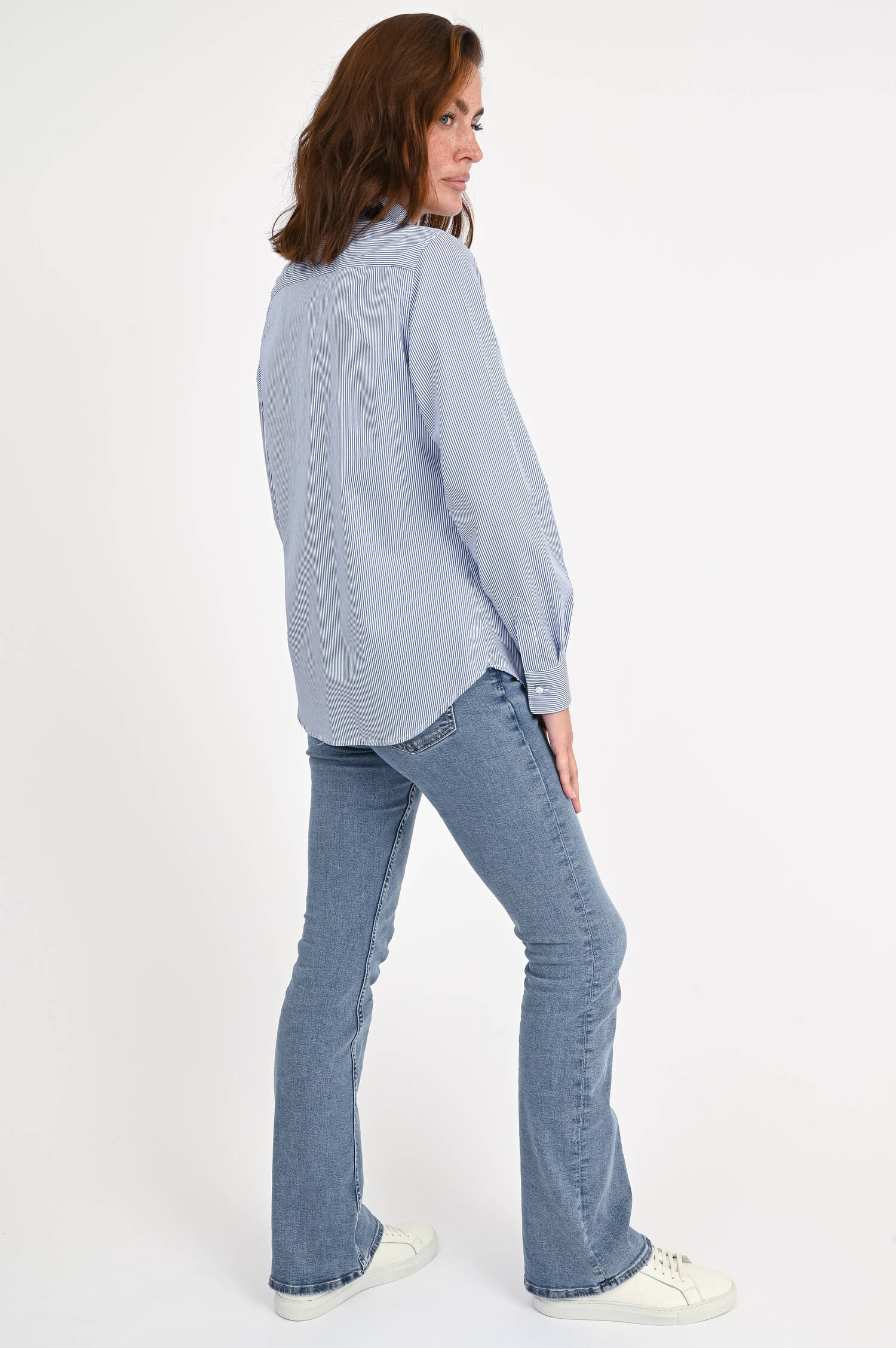 Bluse MAGETTA mit Streifen in Navy/Weiß