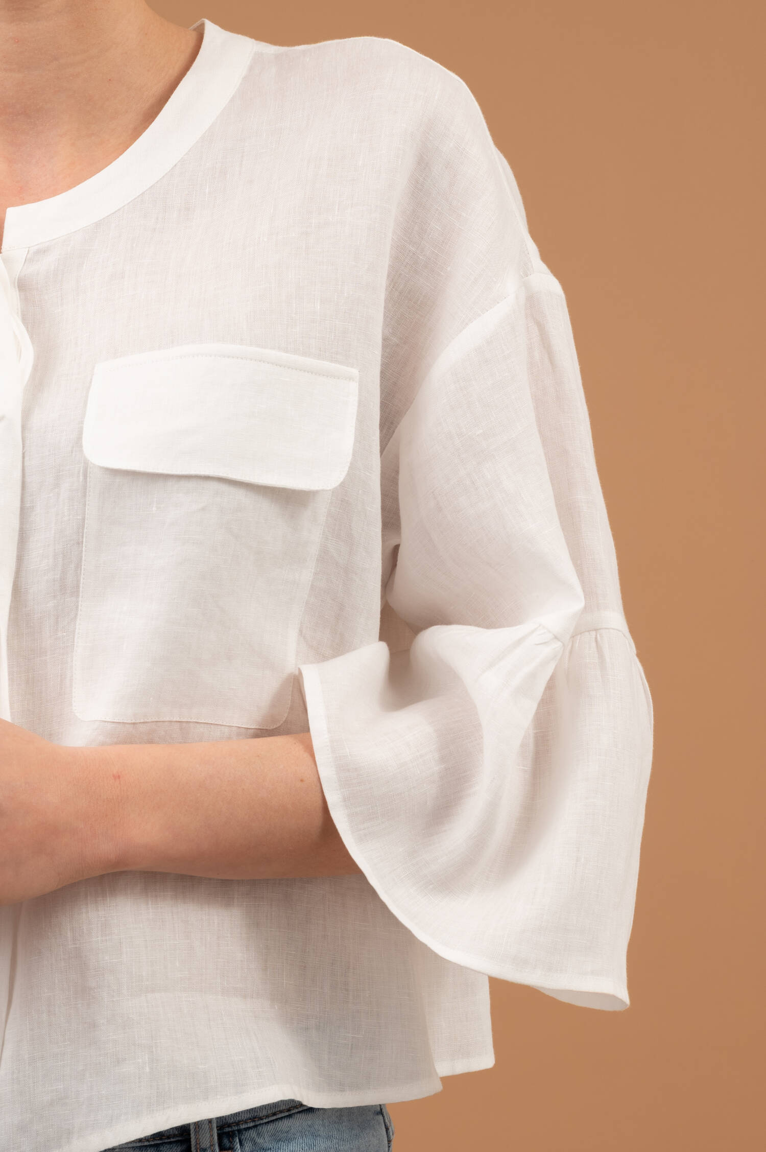 Leinenbluse River in Weiß