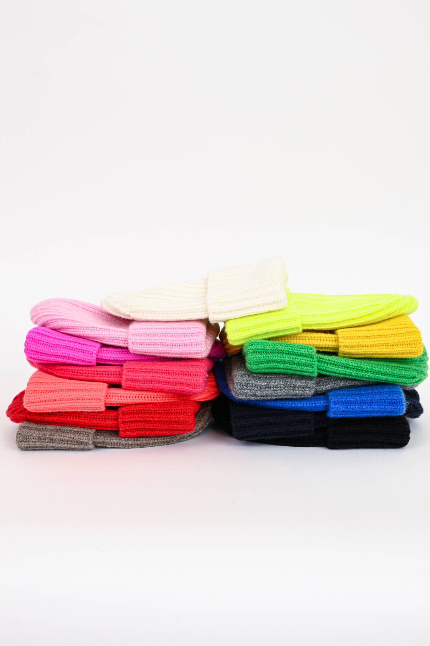 Midi-Mütze aus Cashmere in Neon Orange