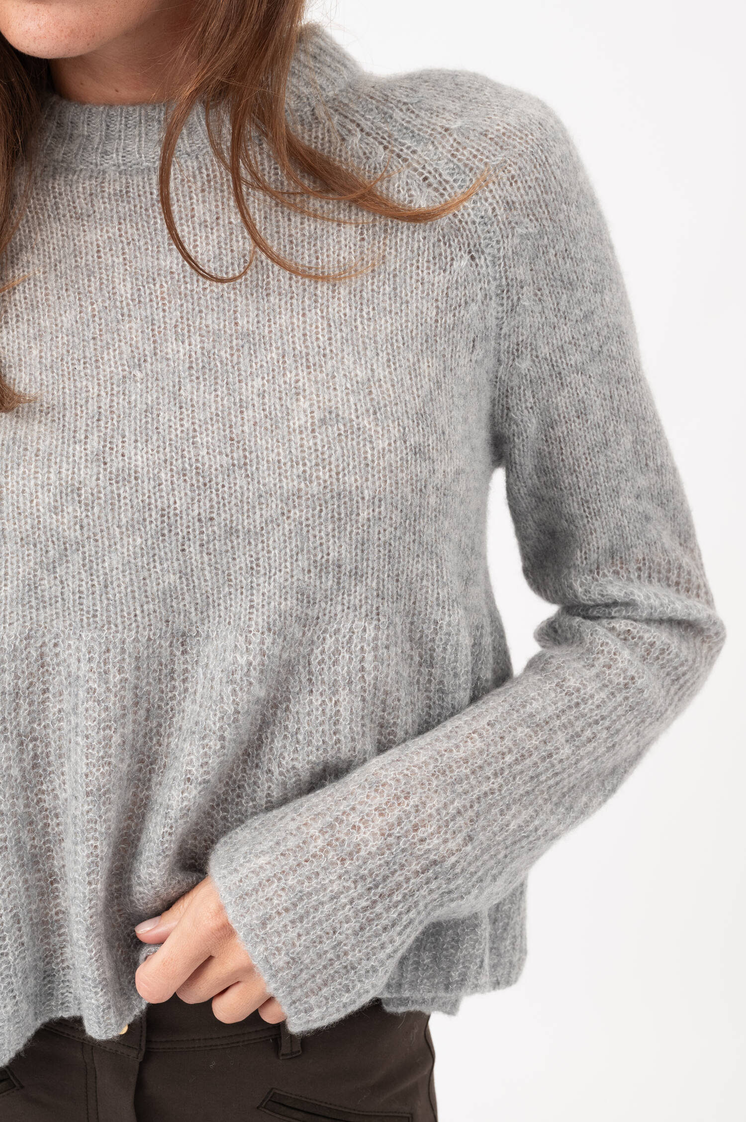 Cashmere-Seiden-Pullover PORTIA in Grau Cashmere-Seiden-Pullover PORTIA in Grau