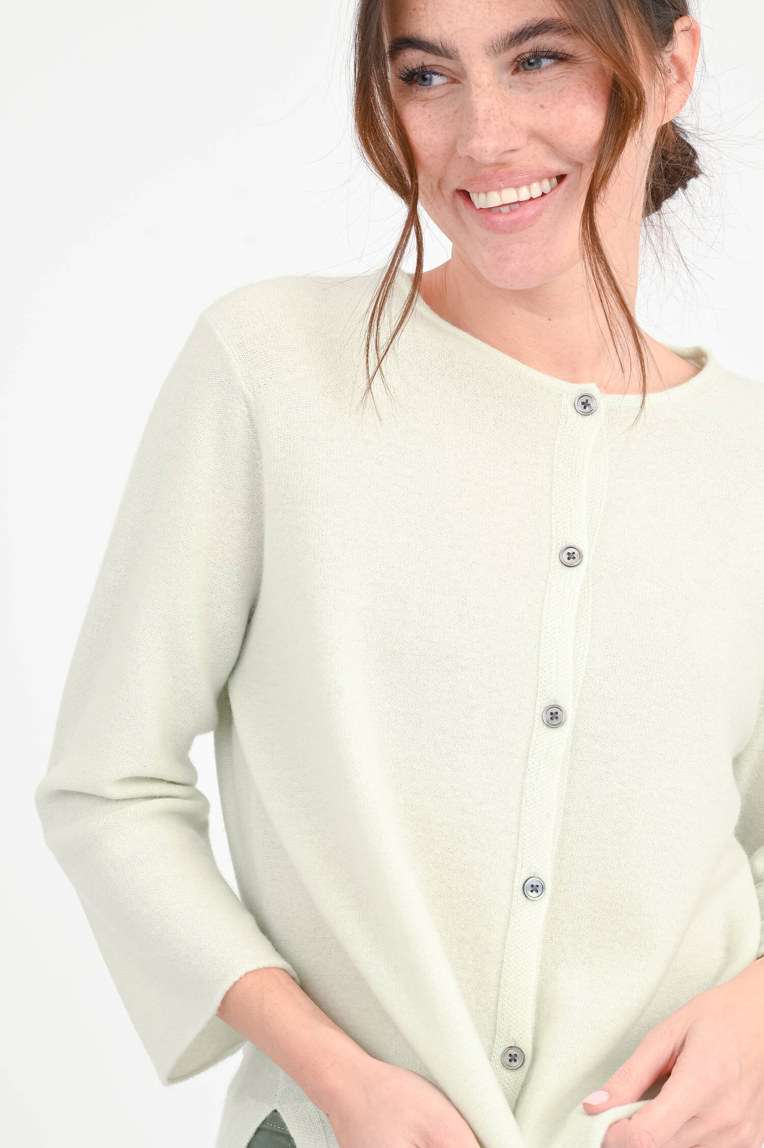 Cardigan aus Cashmere in hellem Mint