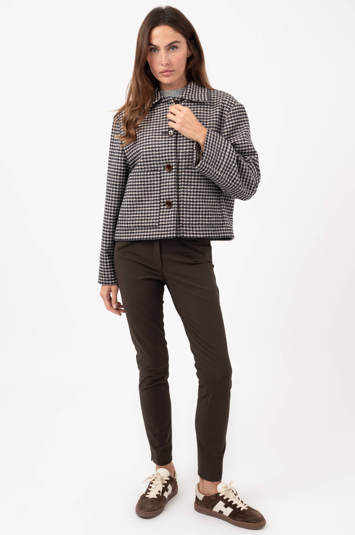 Hahnentritt-Jacke JOSKE in Navy/Weiß Hahnentritt-Jacke JOSKE in Navy/Weiß