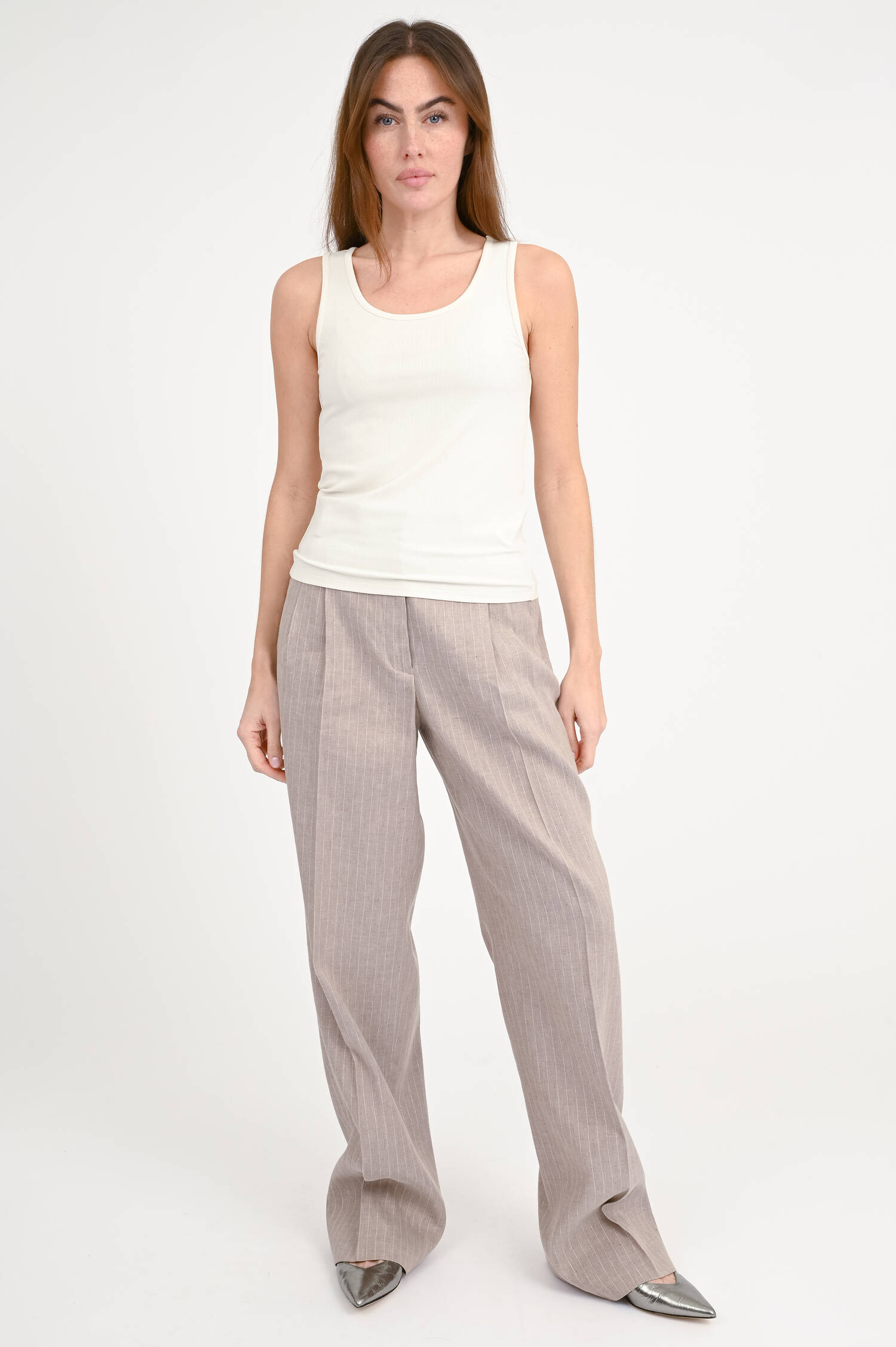 Ripp-Tanktop in Creme