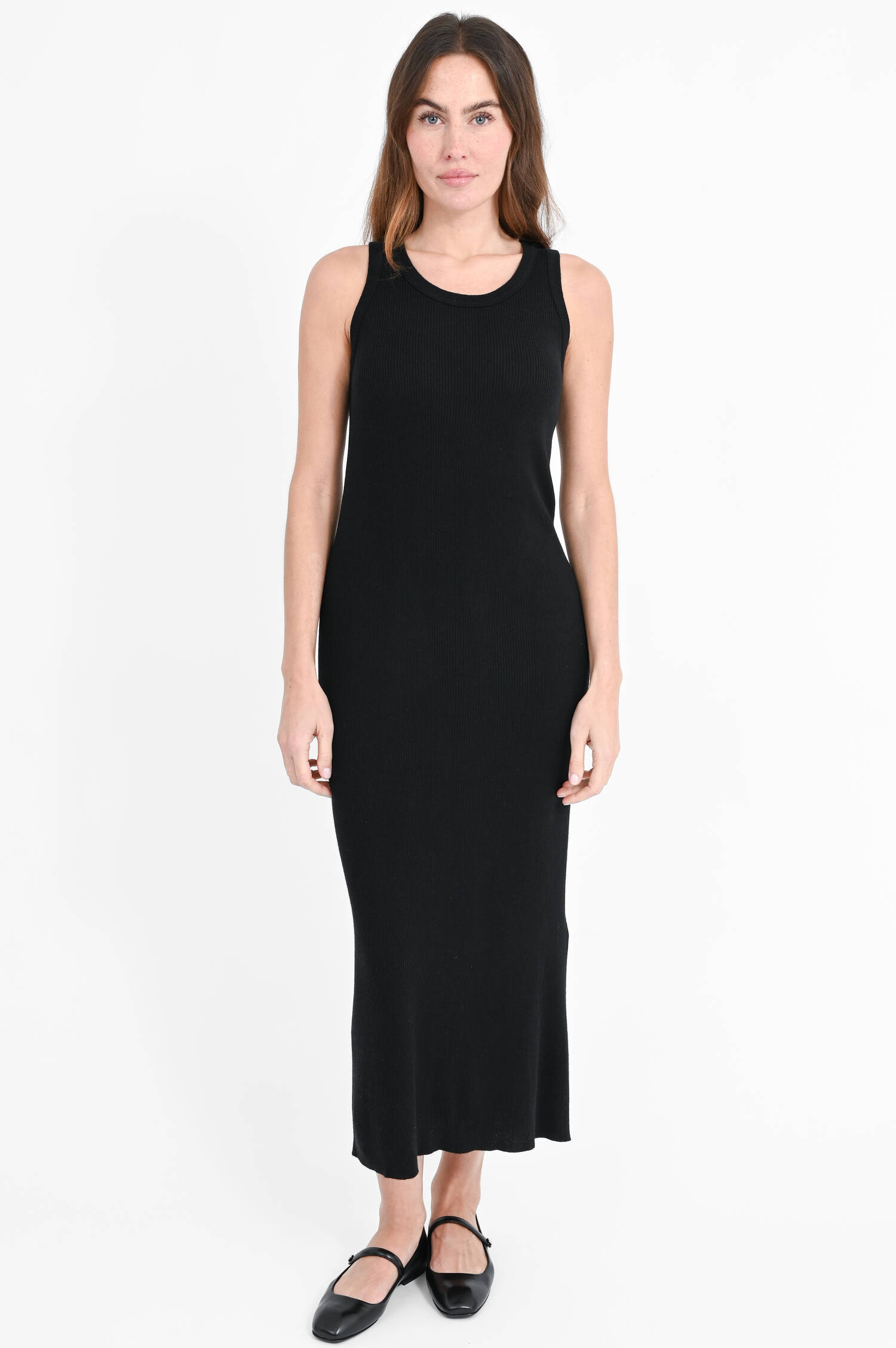 Baumwoll-Cashmere-Kleid LEXIE in Black