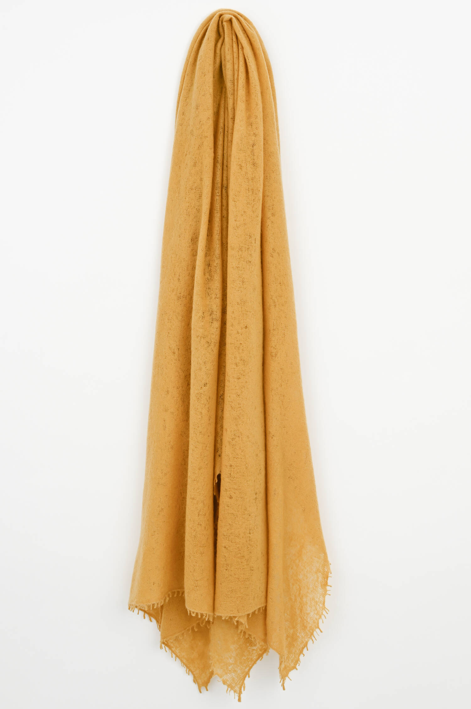 Cashmere Schal mit Fransenkante in Korngelb