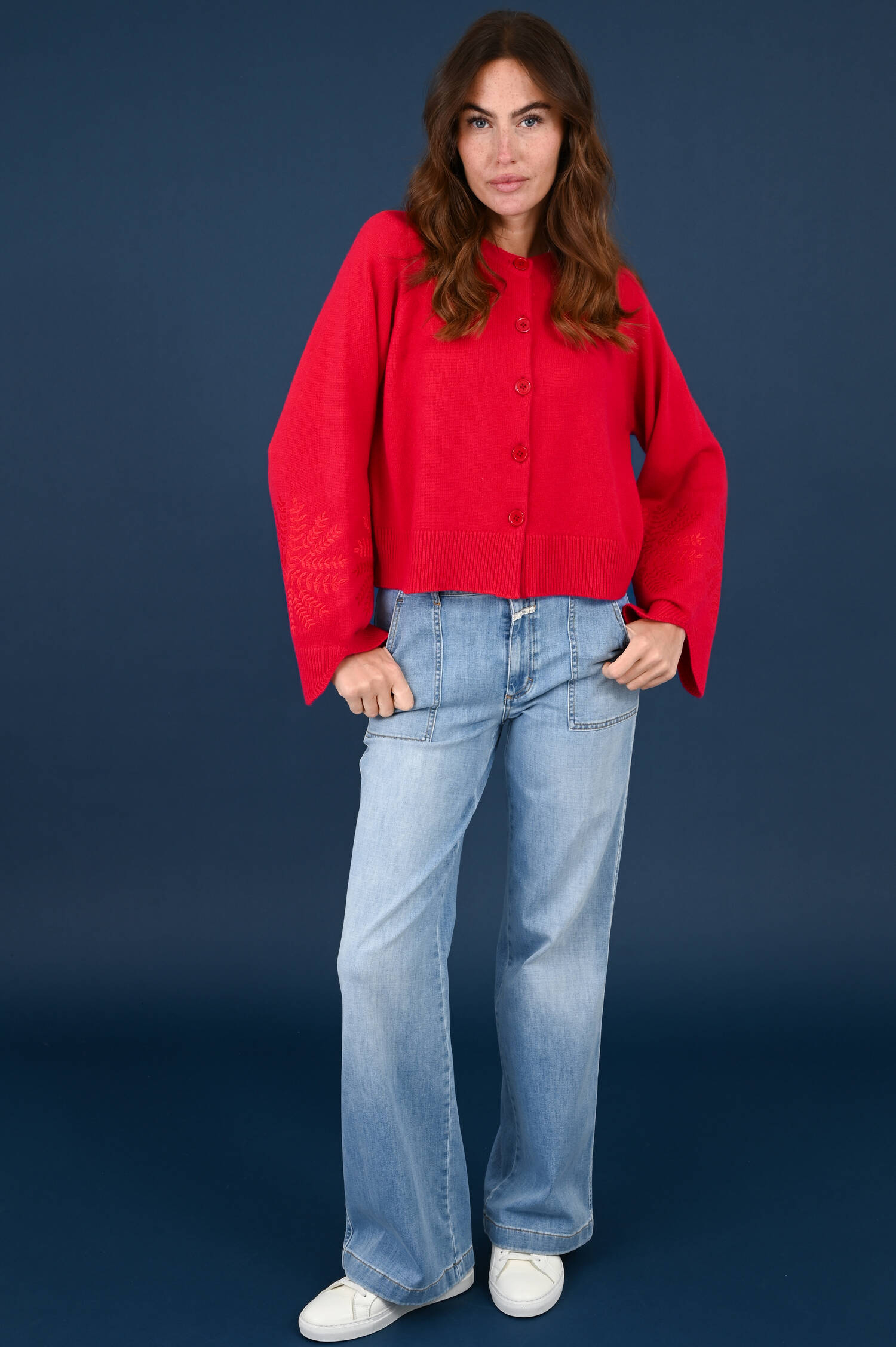 Cashmere Strickweste LOULOU in Rot Cashmere Strickweste LOULOU in Rot