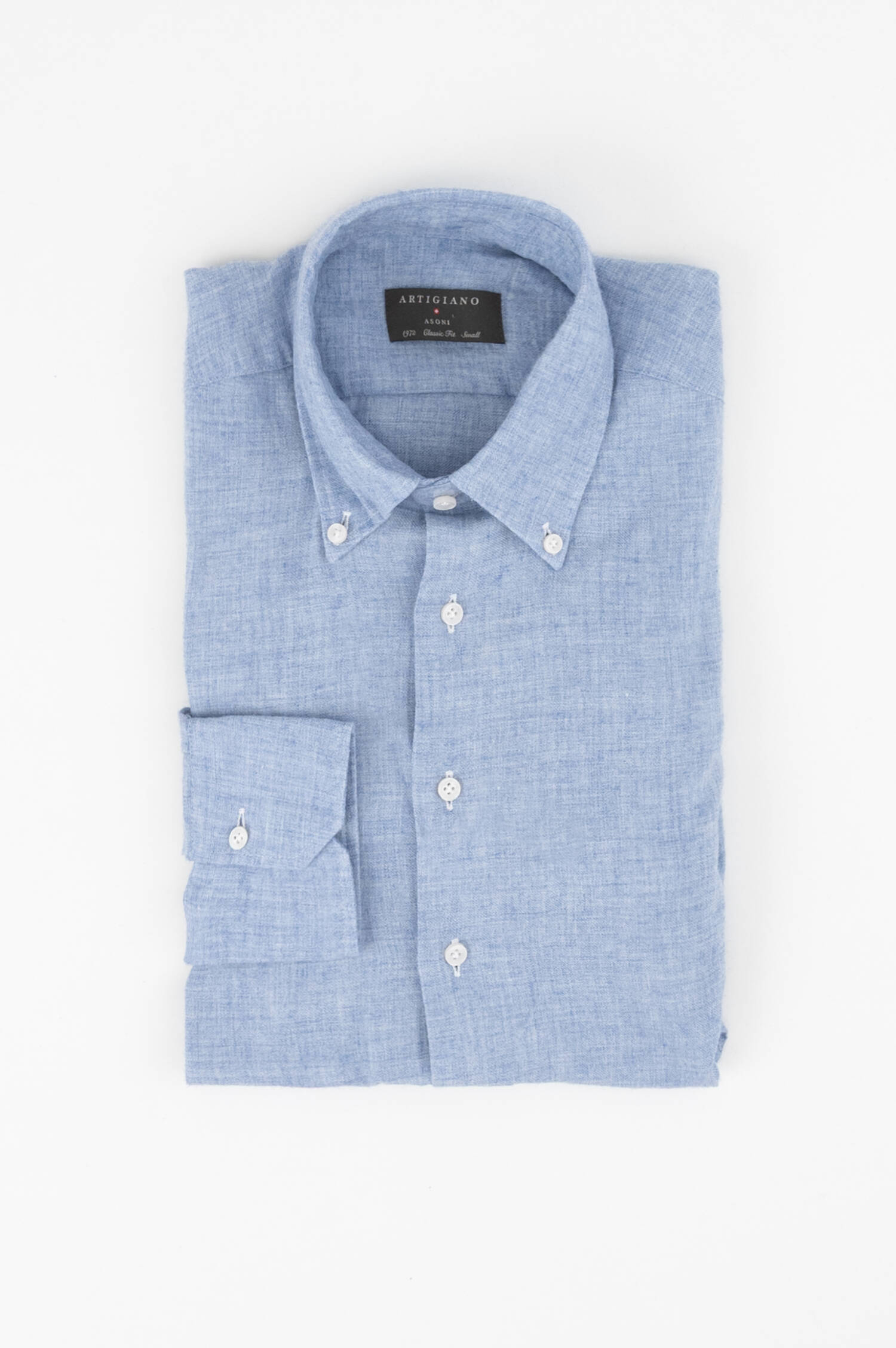 Button Down Hemd in Hellblau meliert