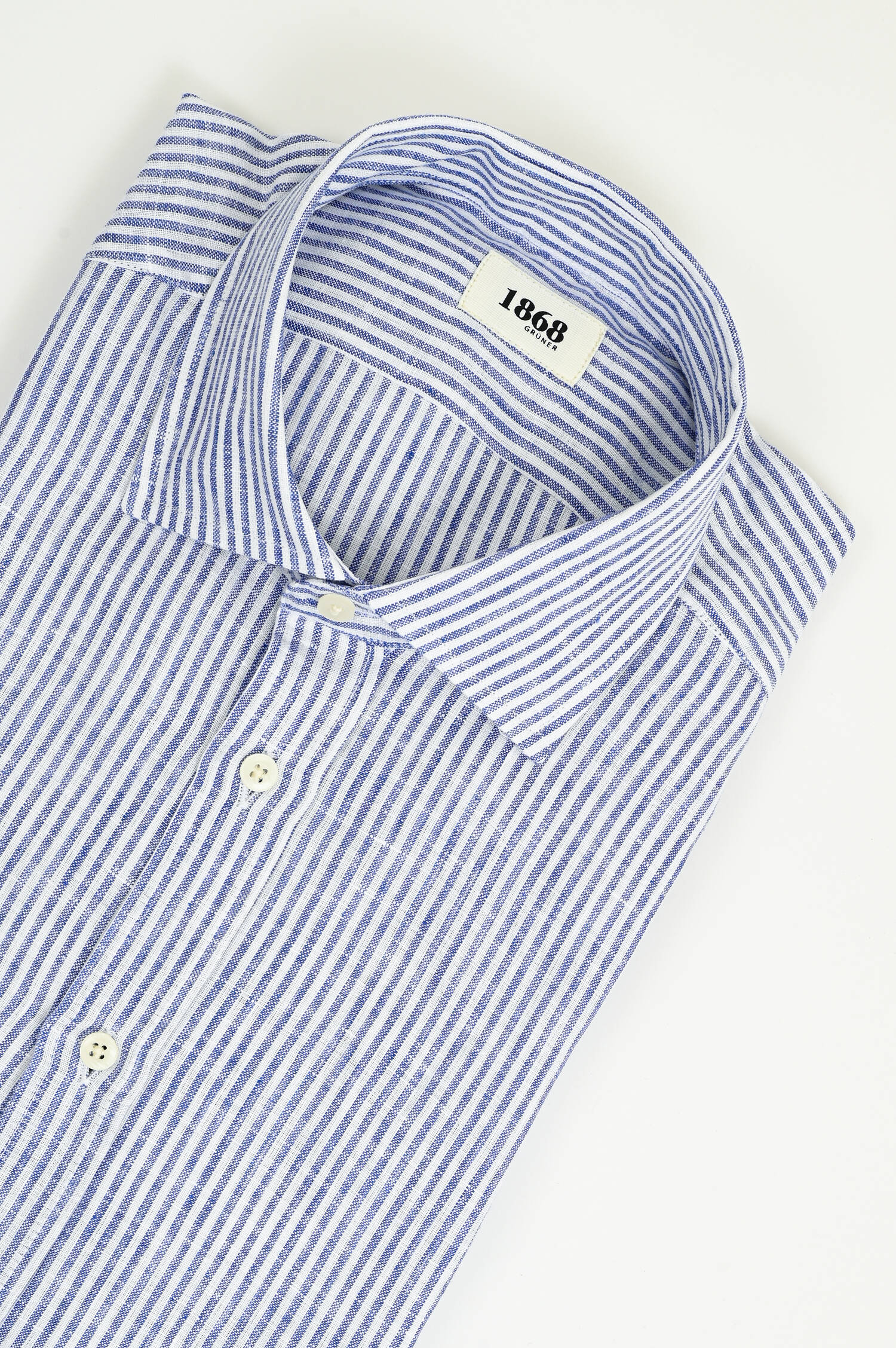 Leinenhemd mit schmalen Streifen in Navy/Weiß Leinenhemd mit schmalen Streifen in Navy/Weiß