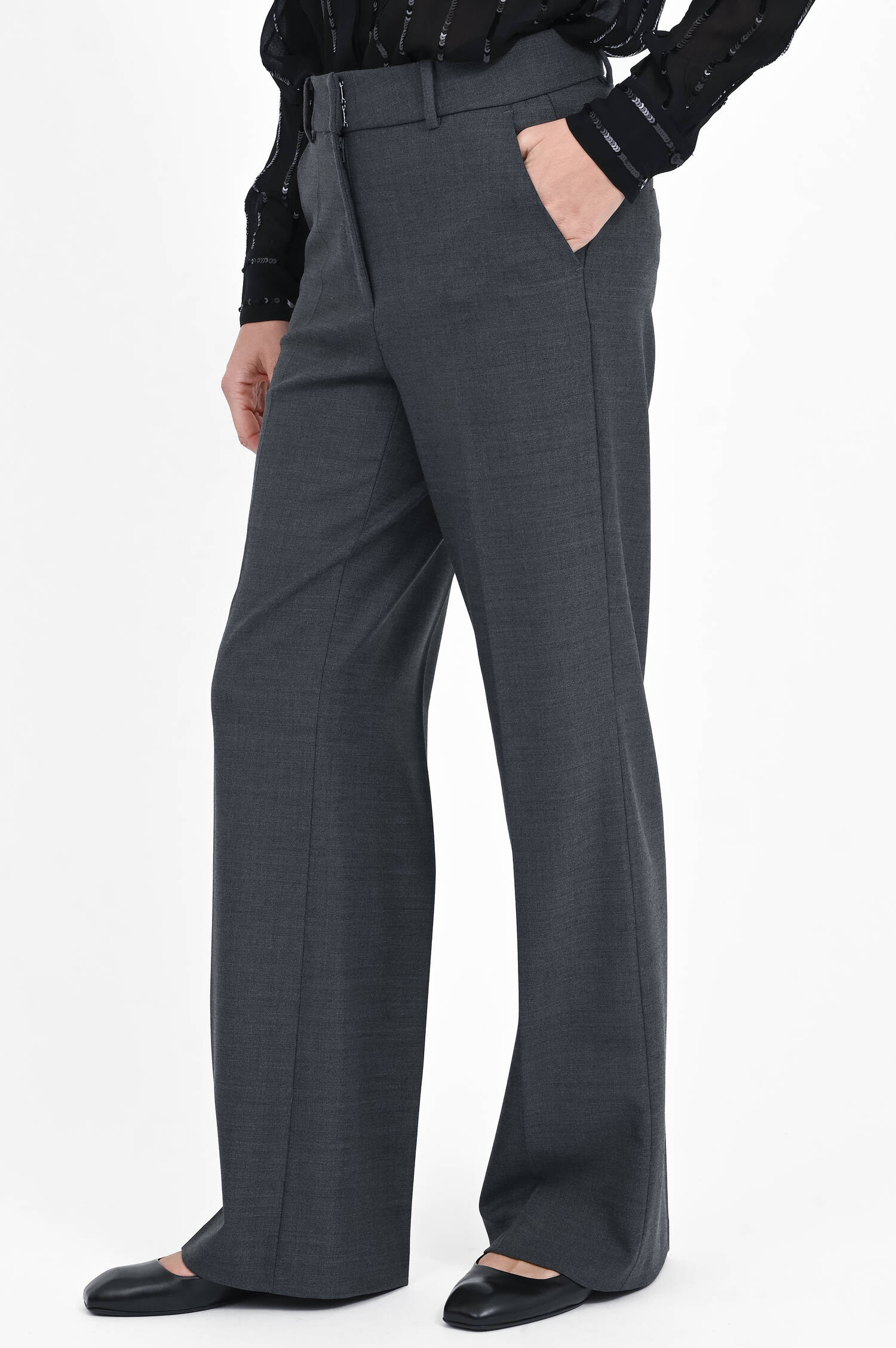 Straight-Leg-Pants AMELIE in Midnight Grey Melange Straight-Leg-Pants AMELIE in Midnight Grey Melange
