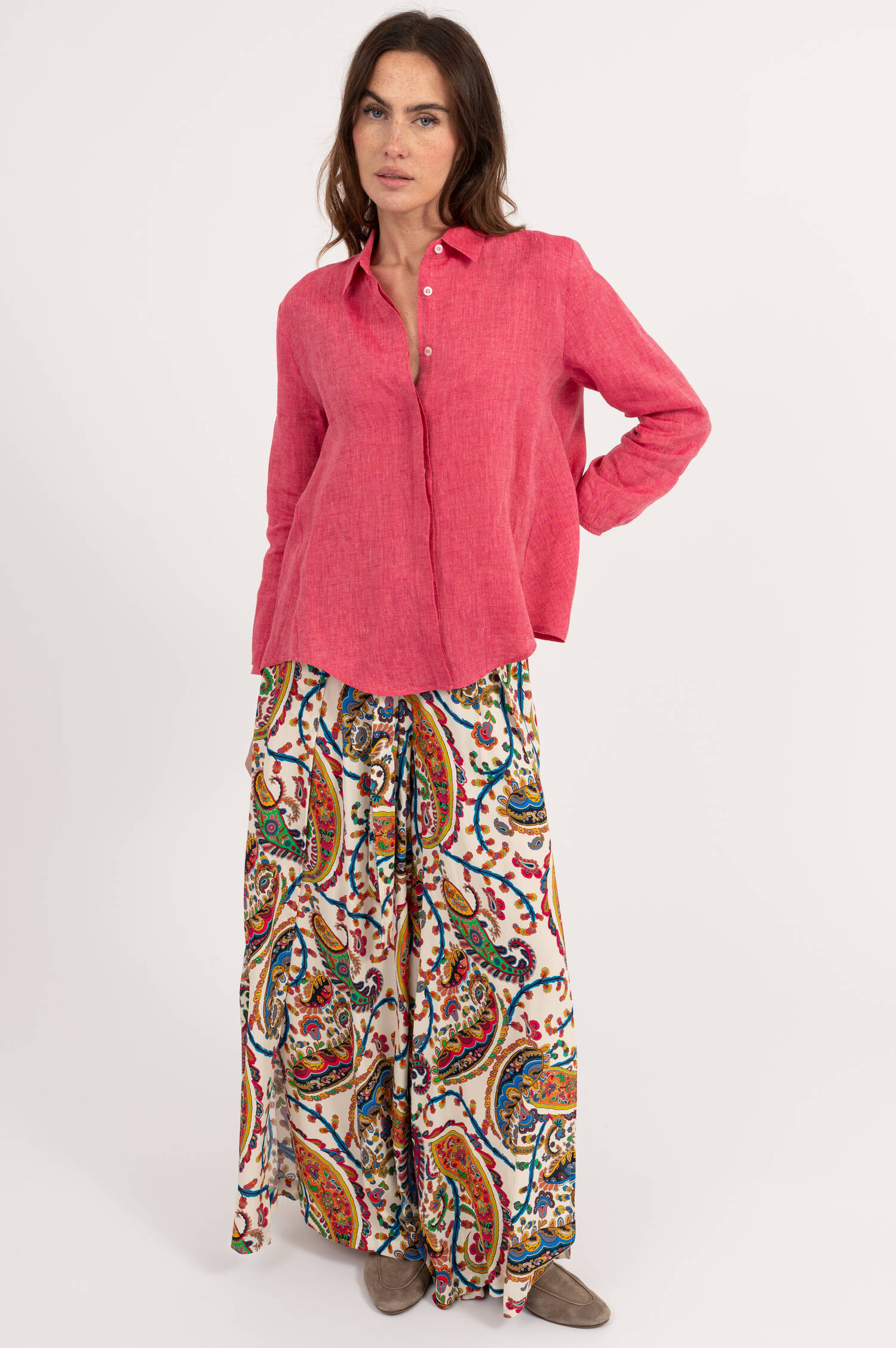 Leinenbluse NORA in Pink