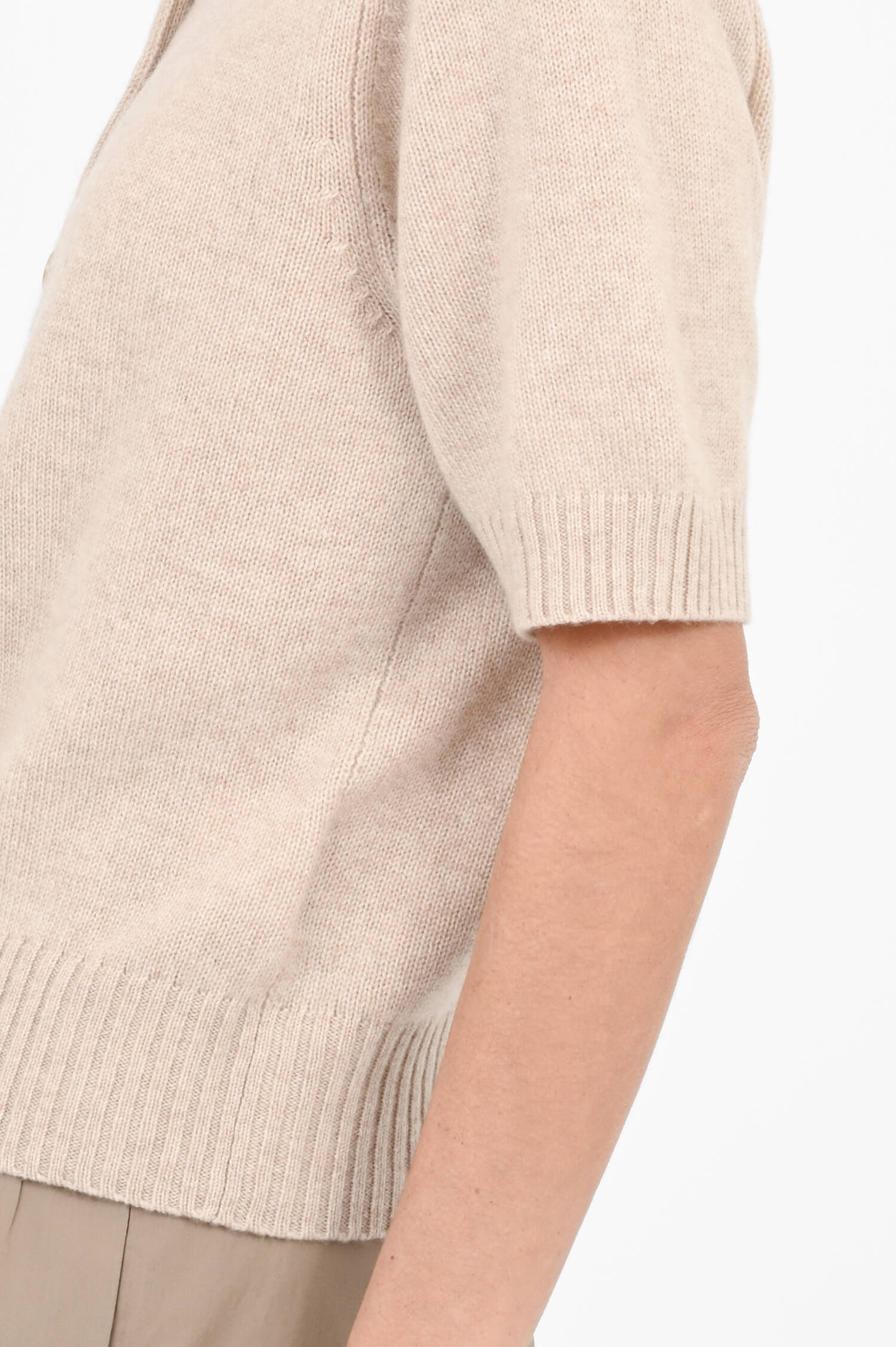 Cashmere-Strickweste in Natur