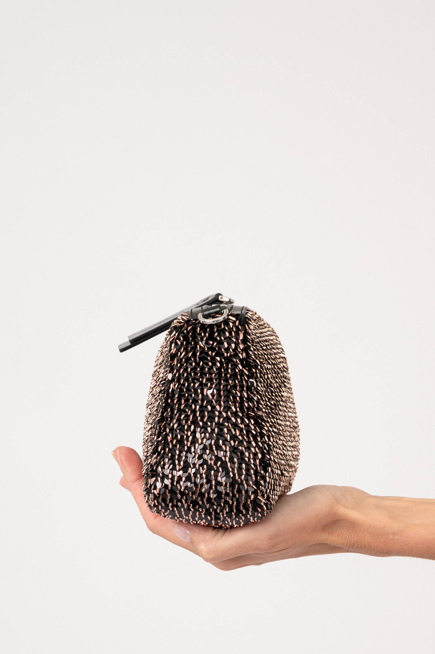 Pailletten-Clutch NORA SMALL in Braun