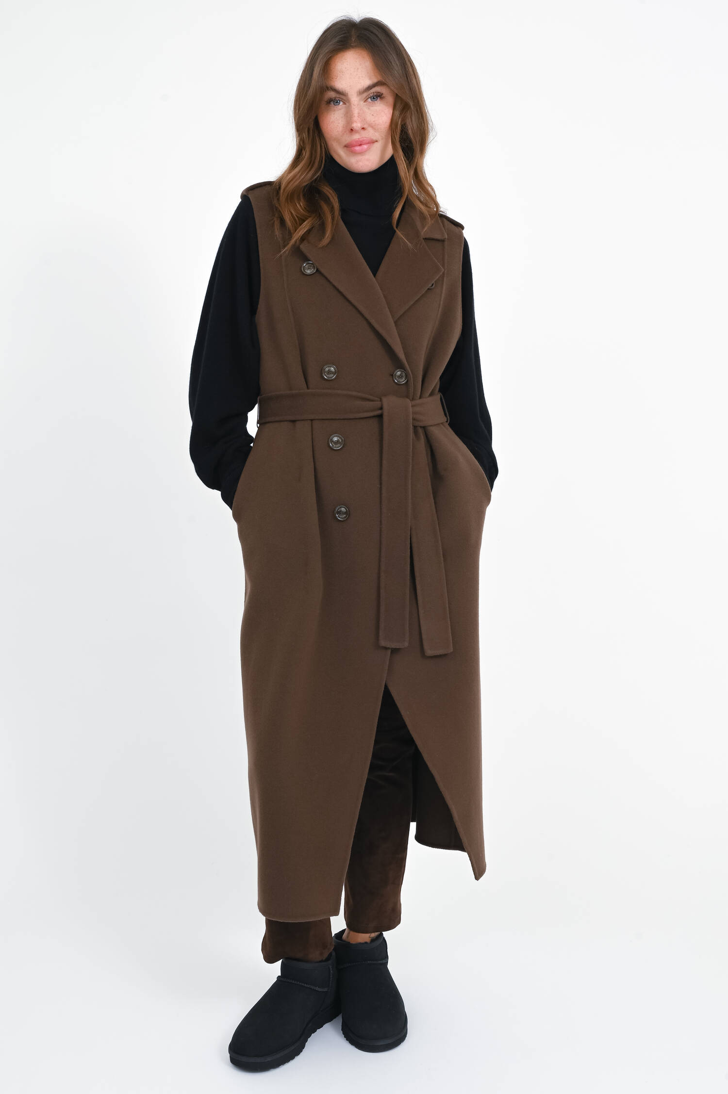 Woll-Cashmere-Weste in Kakaobraun Woll-Cashmere-Weste in Kakaobraun