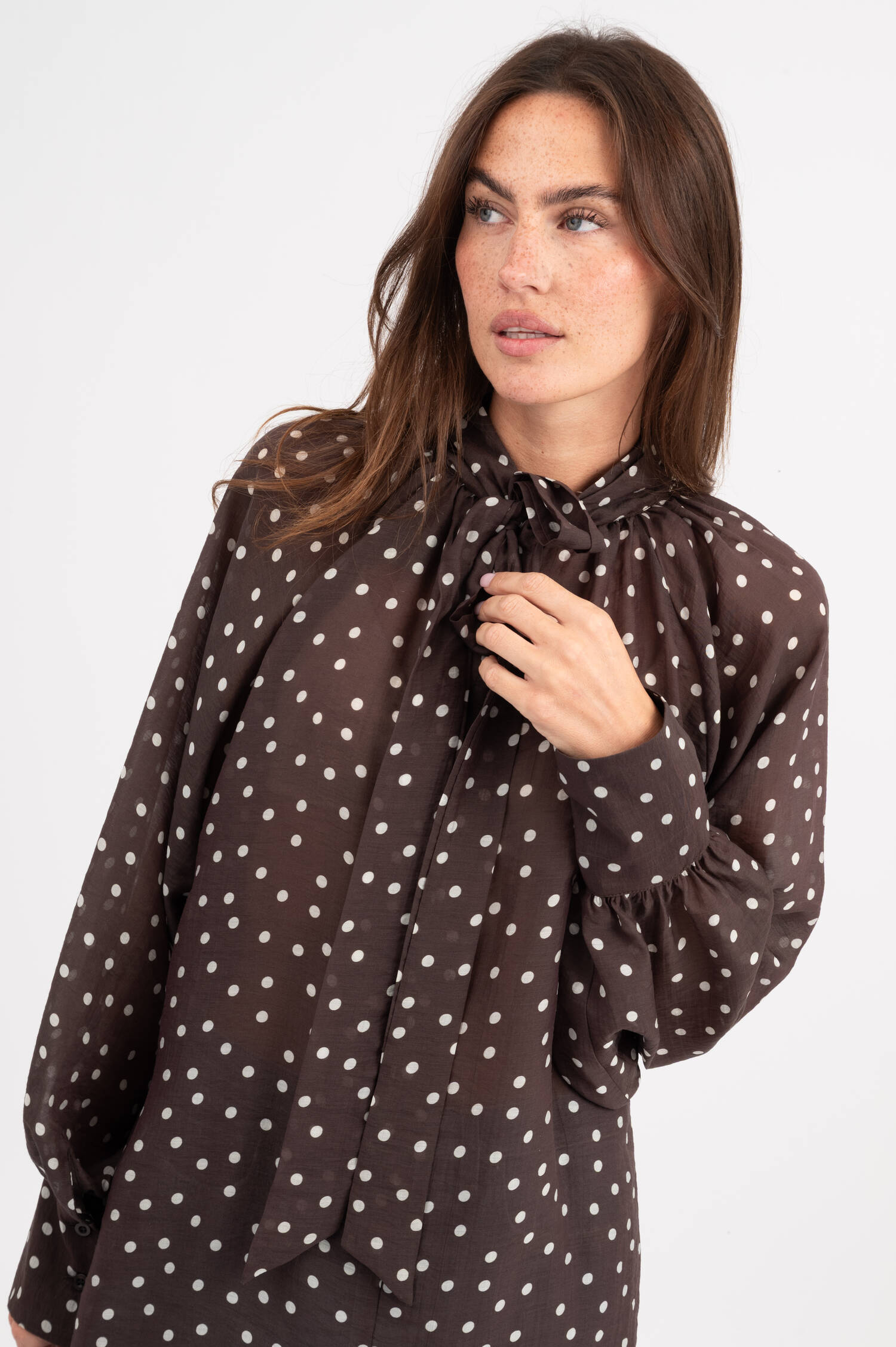 Polkadot Bluse in Braun Polkadot Bluse in Braun