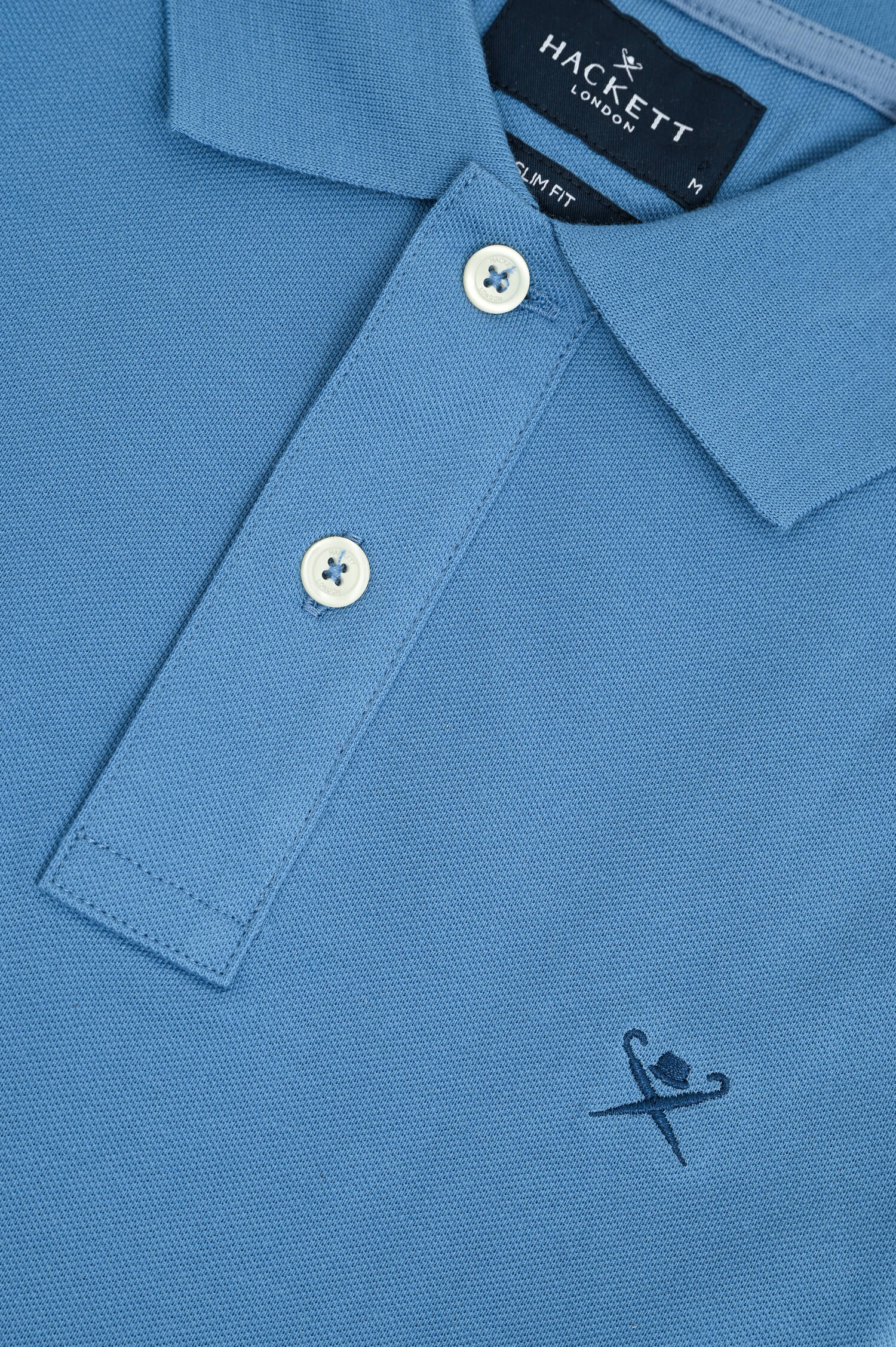 Poloshirt mit gesticktem Logo in Pacific Blue Poloshirt mit gesticktem Logo in Pacific Blue