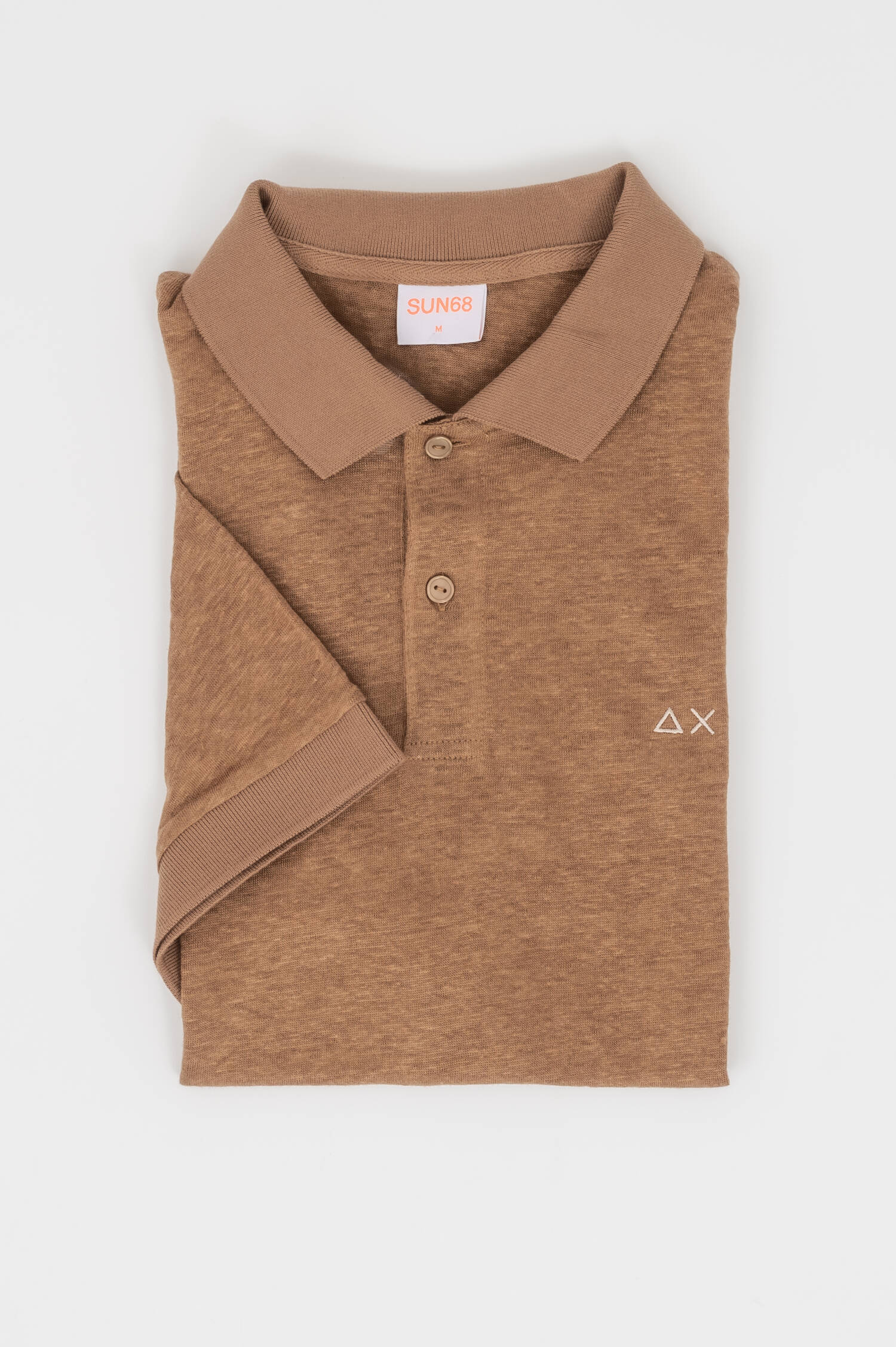 Poloshirt aus Leinen in Braun