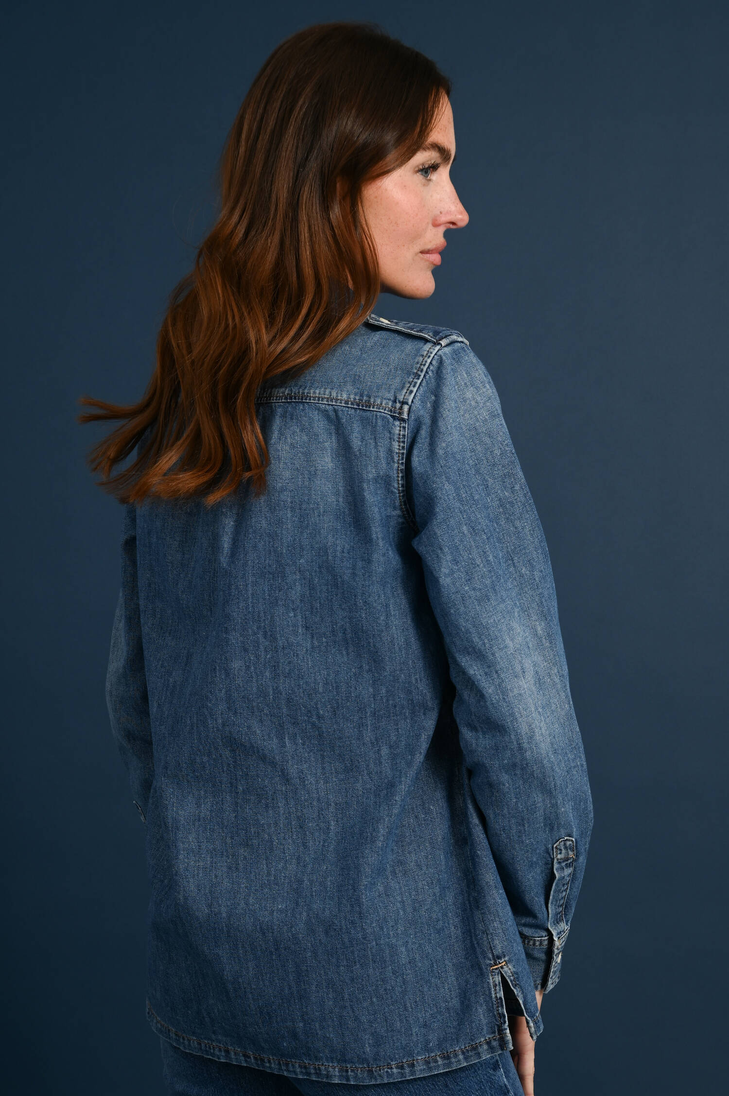 Denim Bluse KIEL in Blau