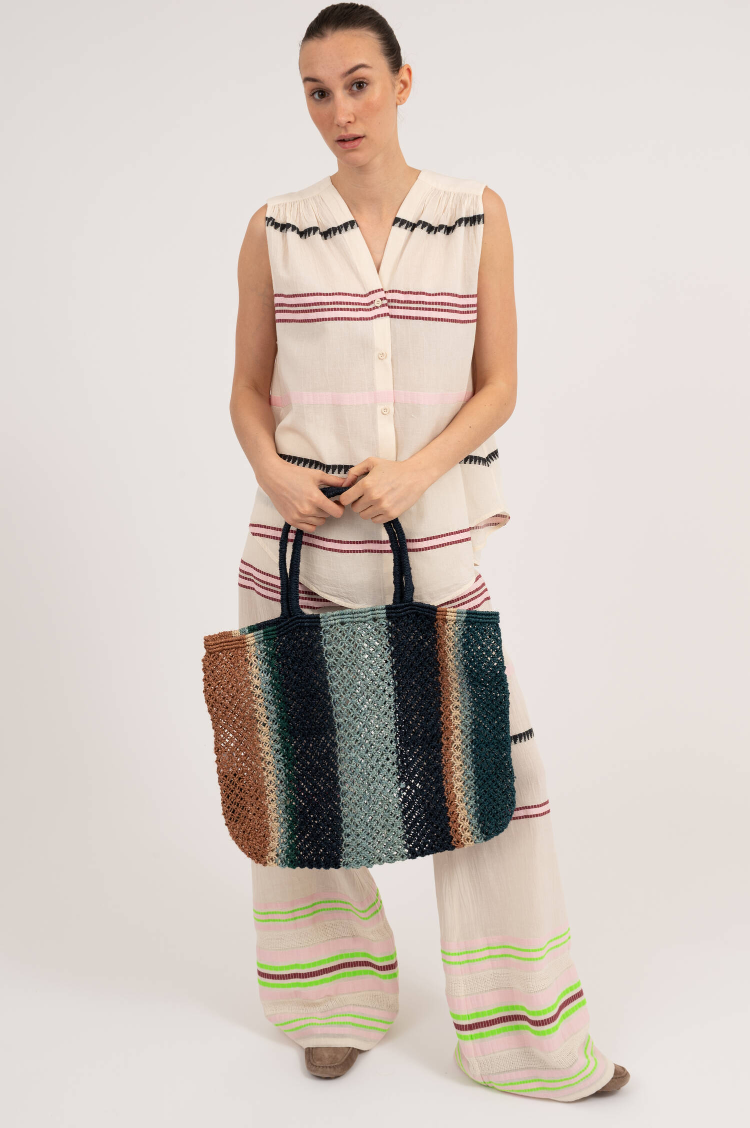 Jute Shopper RONNIE TBASE in Multicolor