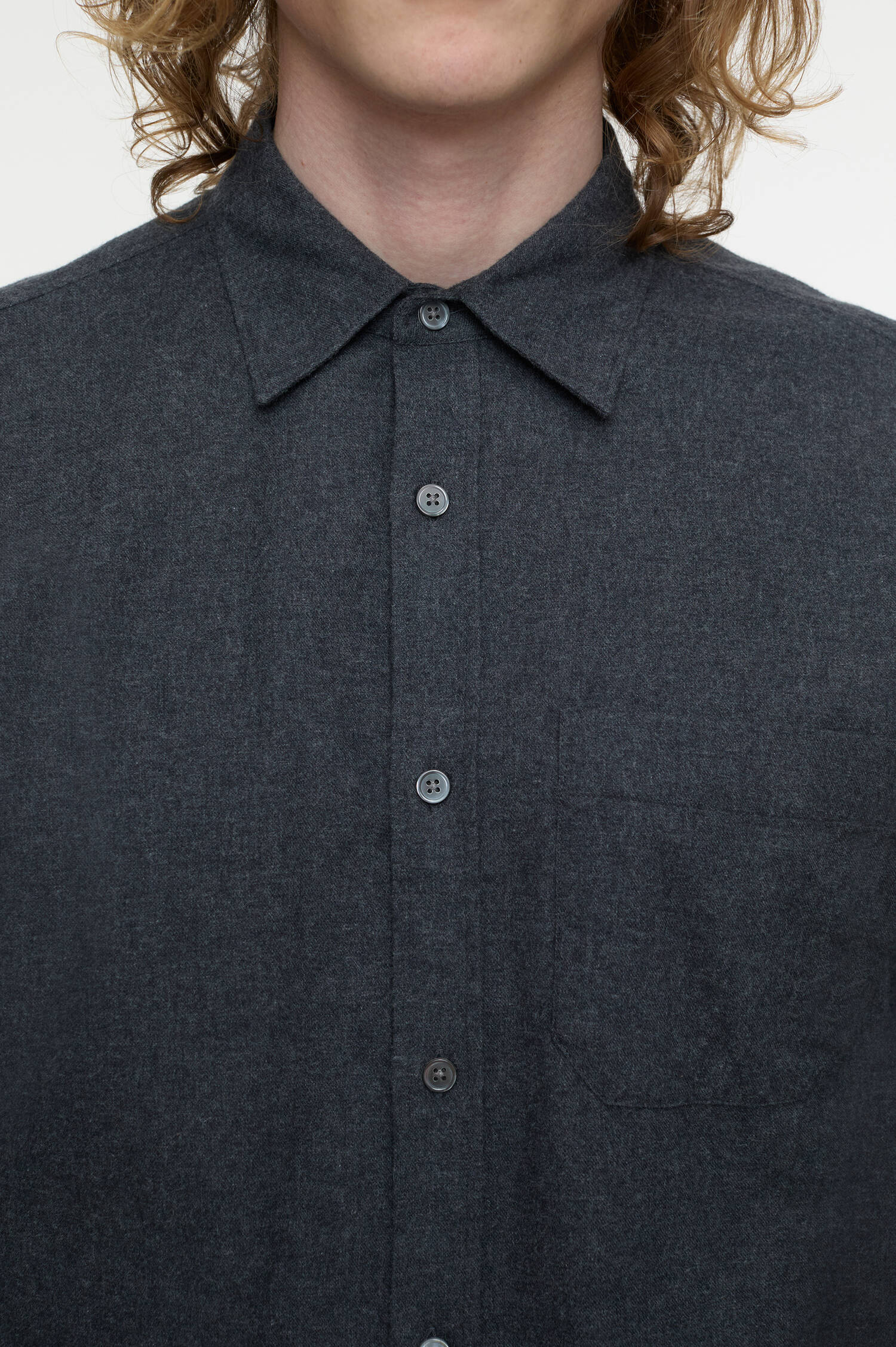 Baumwollhemd in Anthrazit