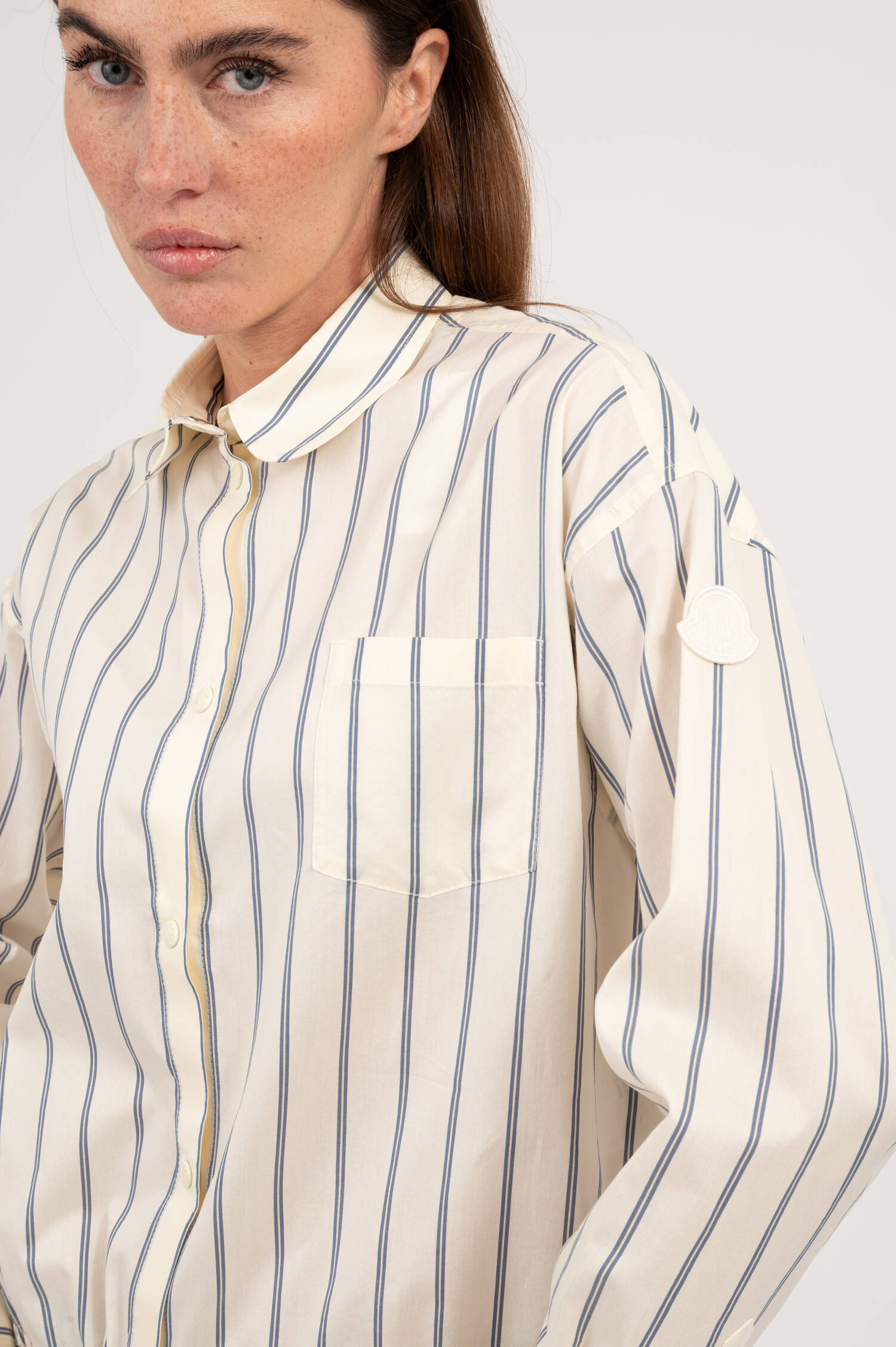 Gestreifte Bluse in Creme