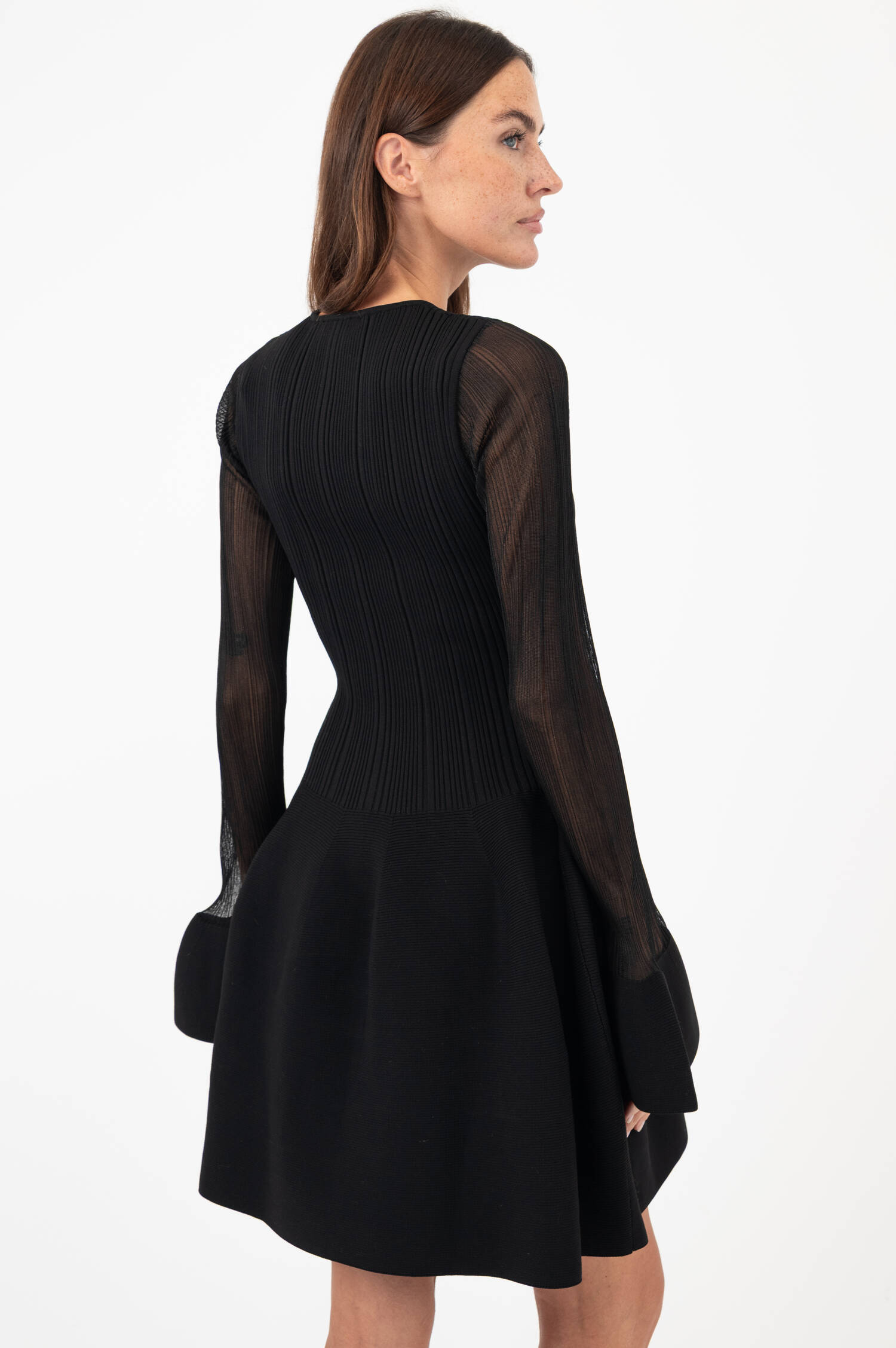 Rippstrick-Mini-Schlupfkleid ELONA in Schwarz Rippstrick-Mini-Schlupfkleid ELONA in Schwarz