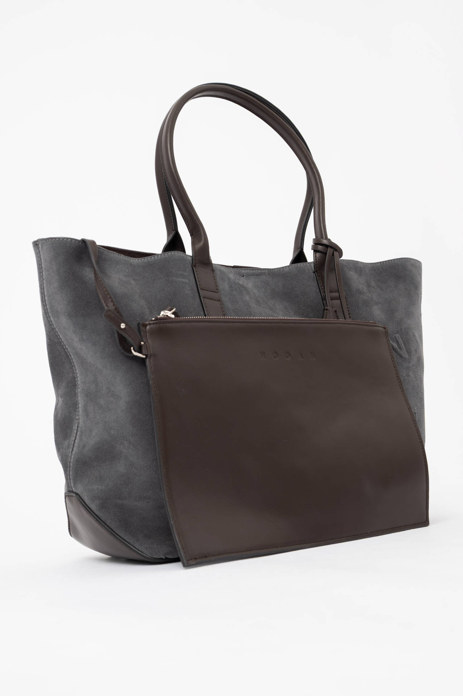 Veloursleder-Shopper ADDRESS in Grau Veloursleder-Shopper ADDRESS in Grau