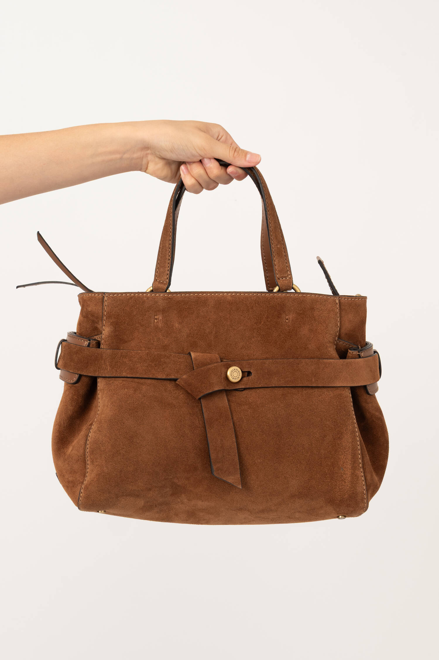 Veloursledertasche MIRANDA in Braun