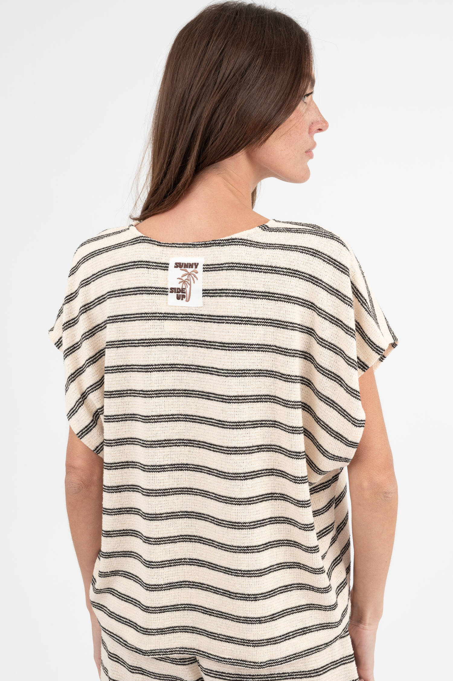 Srick Shirt in Ecru/Schwarz