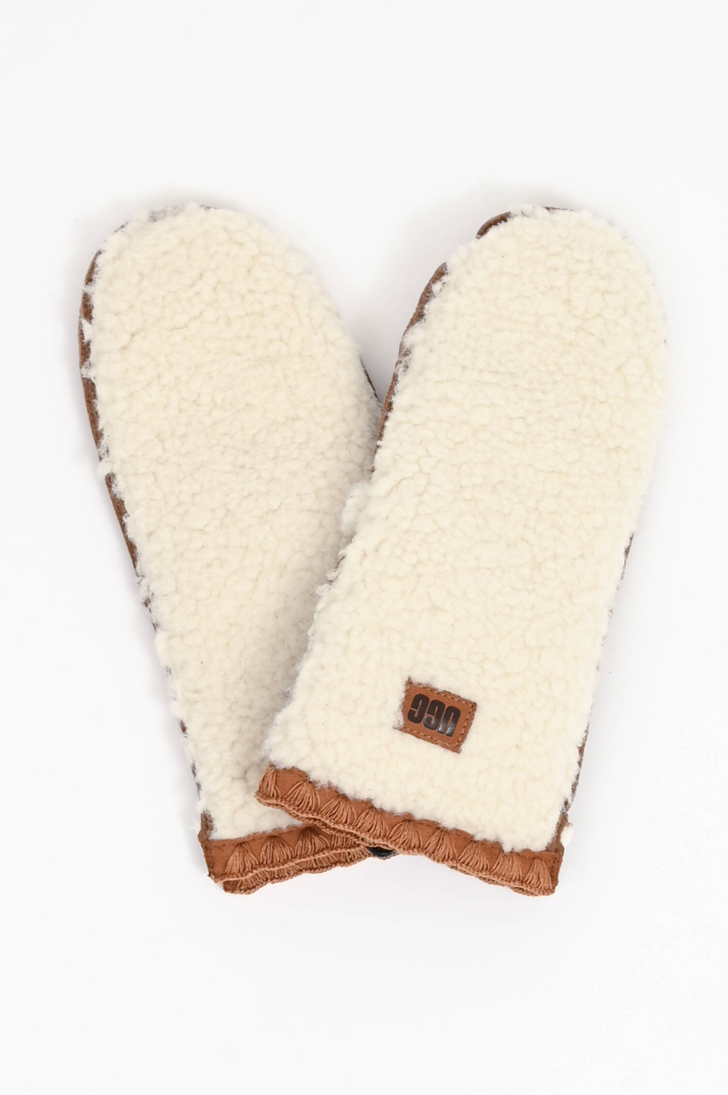 Fäustlinge SCALLOPED in Chestnut/White