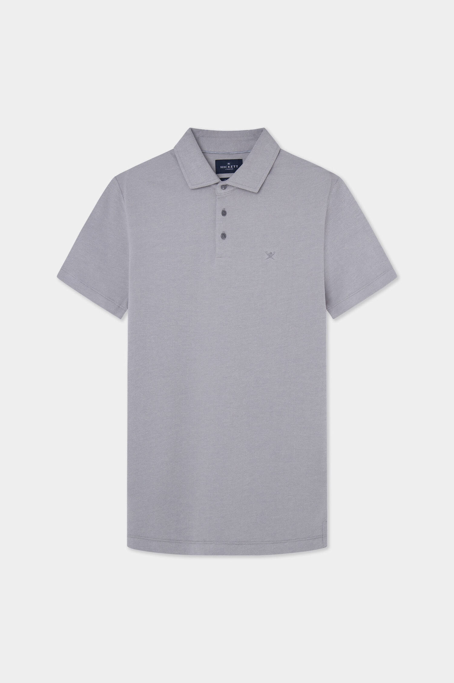  Polo-Shirt mit gesticktem Logo in Hellgrau