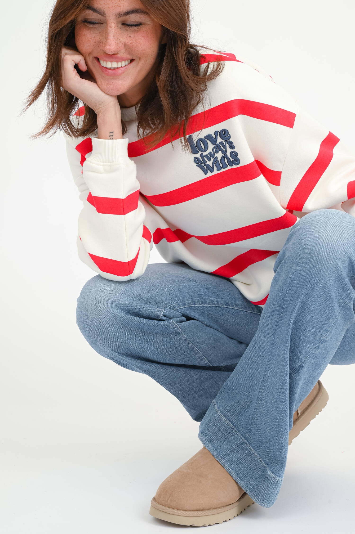 Flared Jeans MODERN DOJO BLOOM in Hellblau