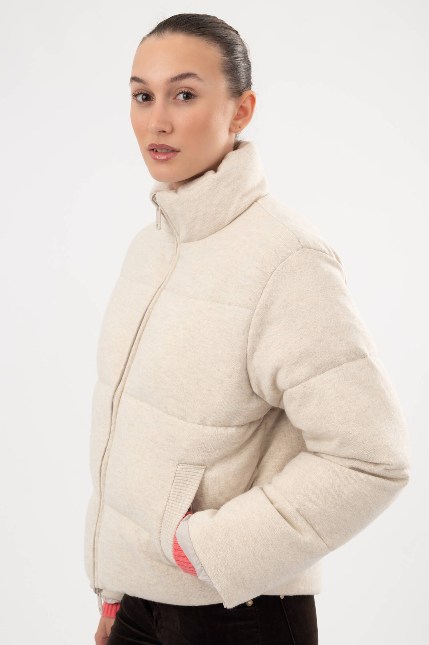Woll-Cashmere-Steppjacke SINTRE in Beige