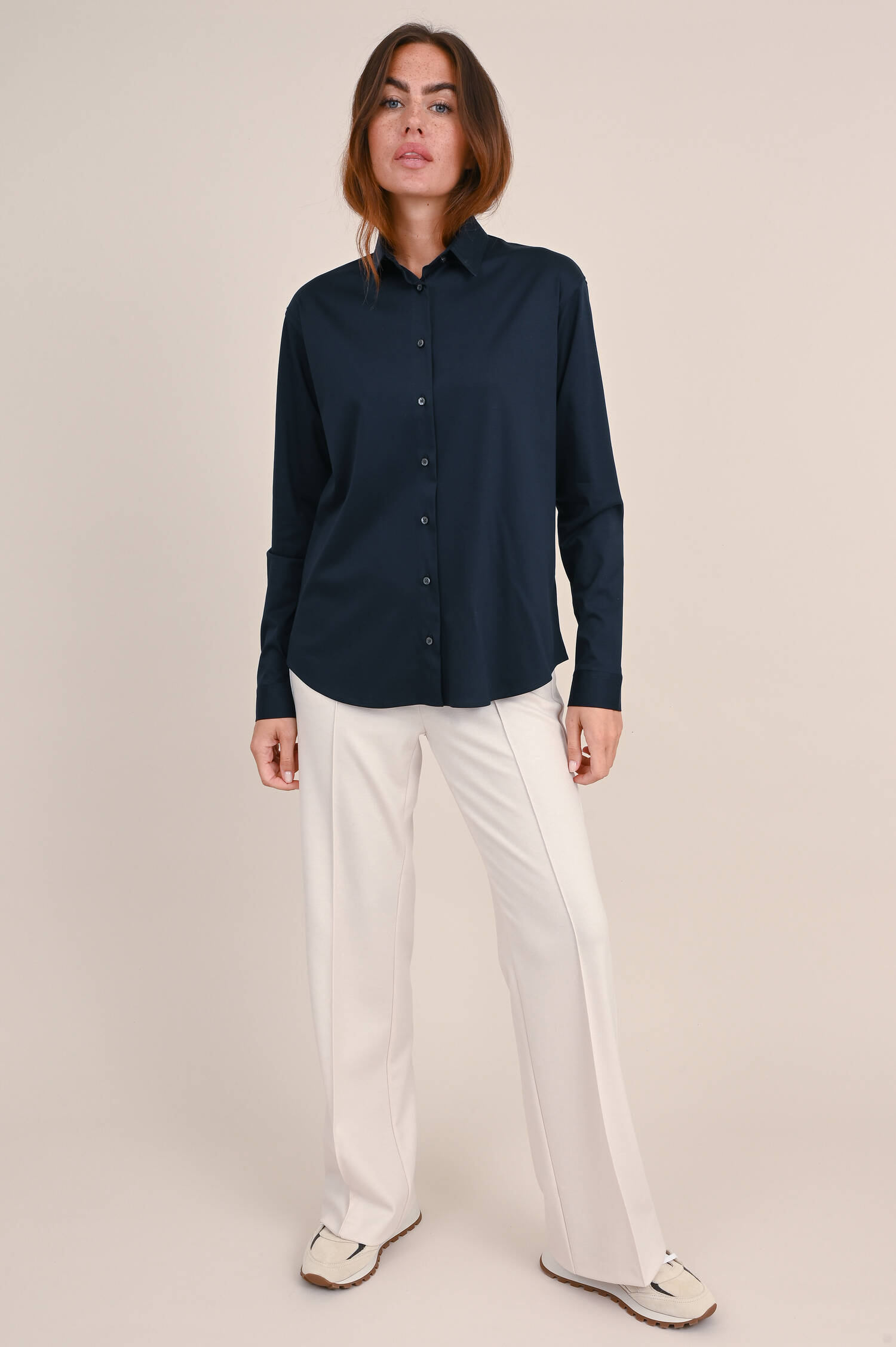 Jersey Langarm-Bluse in Navy Jersey Langarm-Bluse in Navy